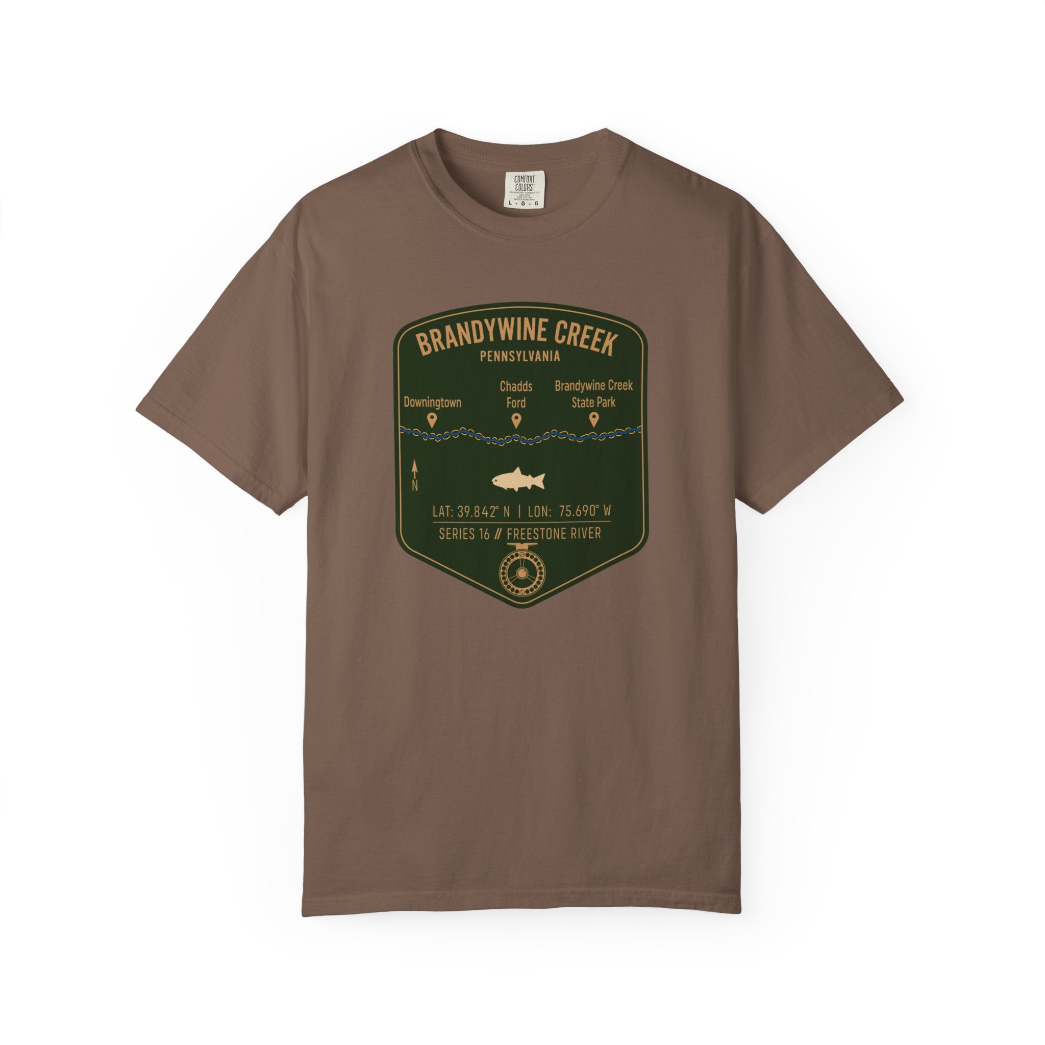 Brandywine Creek Fishing Map T-Shirt | River Map, Trout Graphic