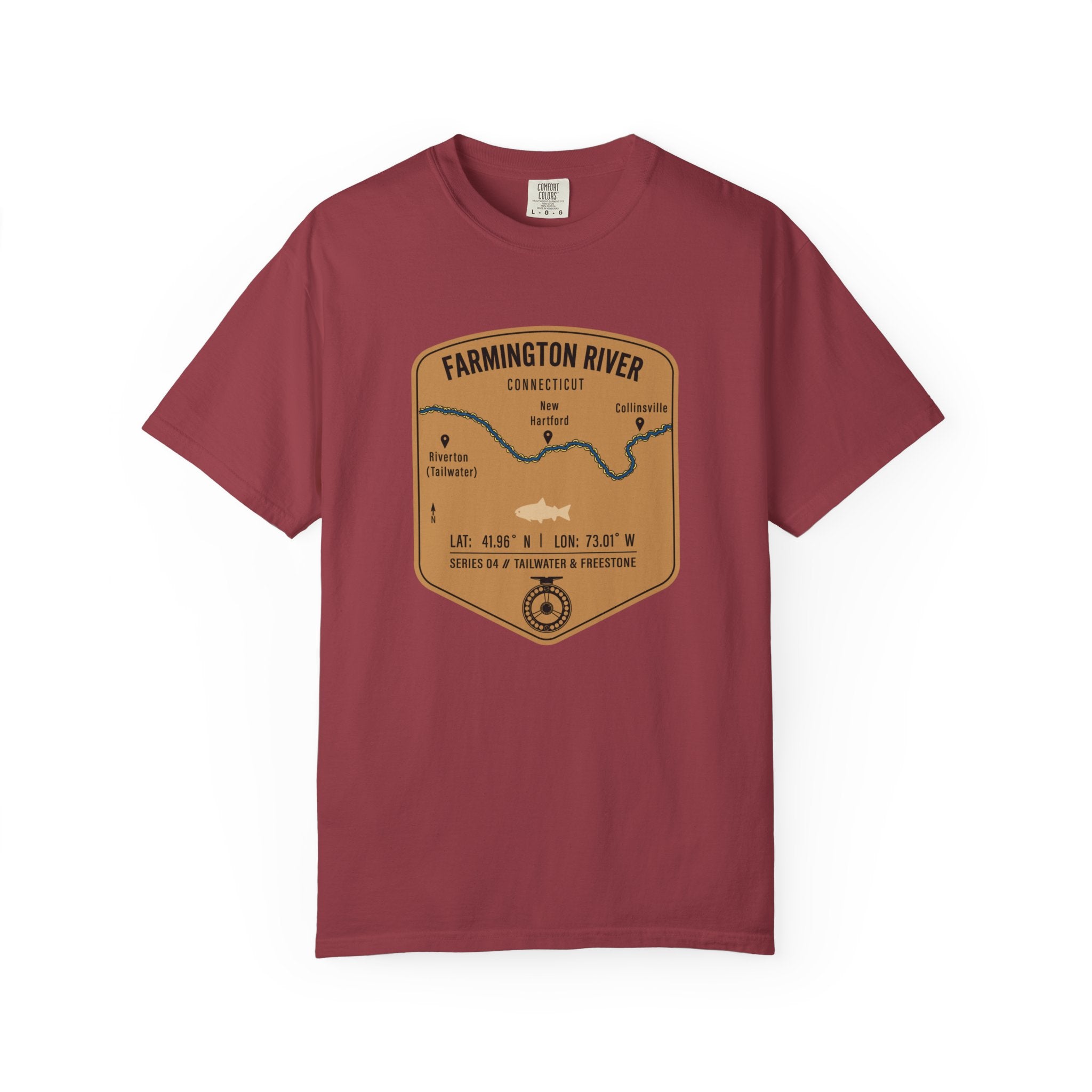 Farmington River Fishing Map T-Shirt | River Map, Trout Graphic