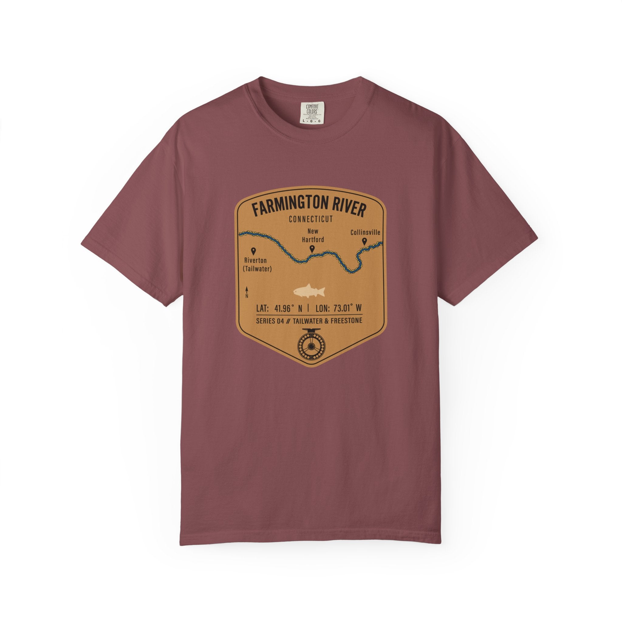 Farmington River Fishing Map T-Shirt | River Map, Trout Graphic