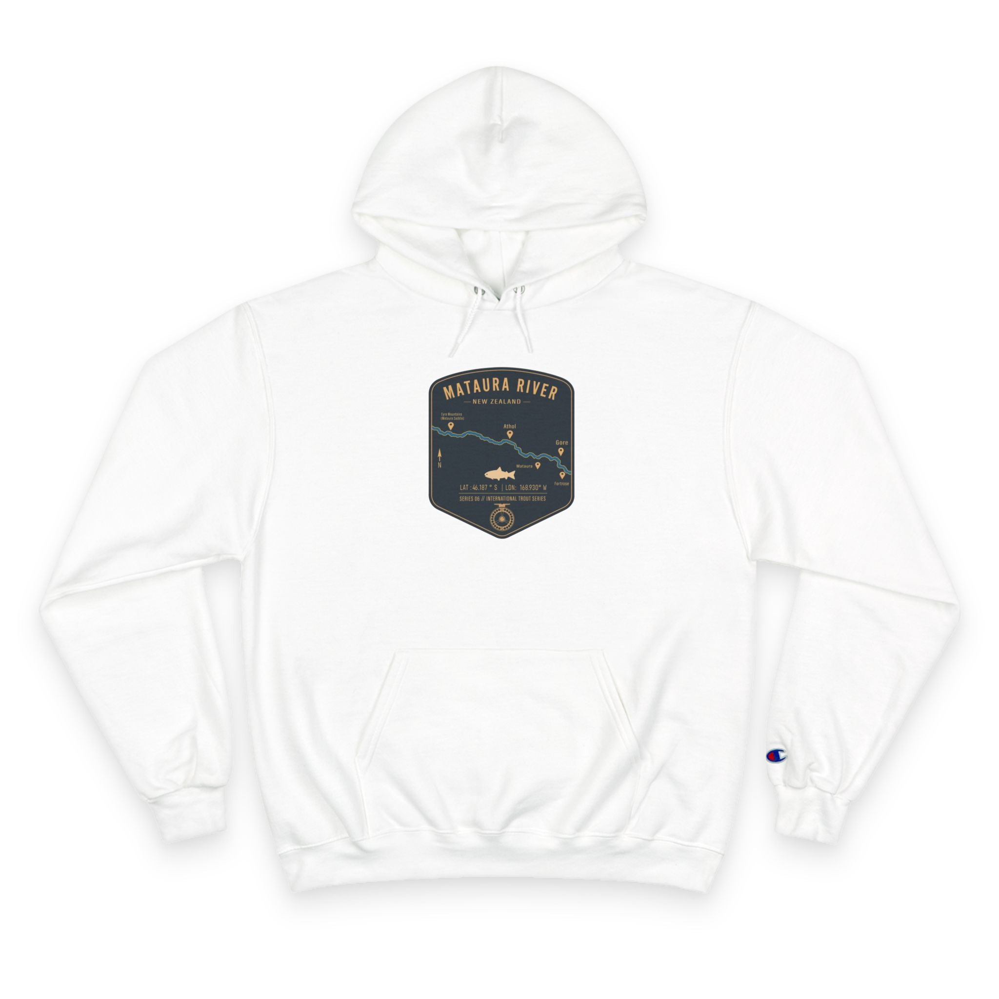 Global Series - Mataura River New Zealand Patch Graphic Hoodie | Outdoor Adventure
