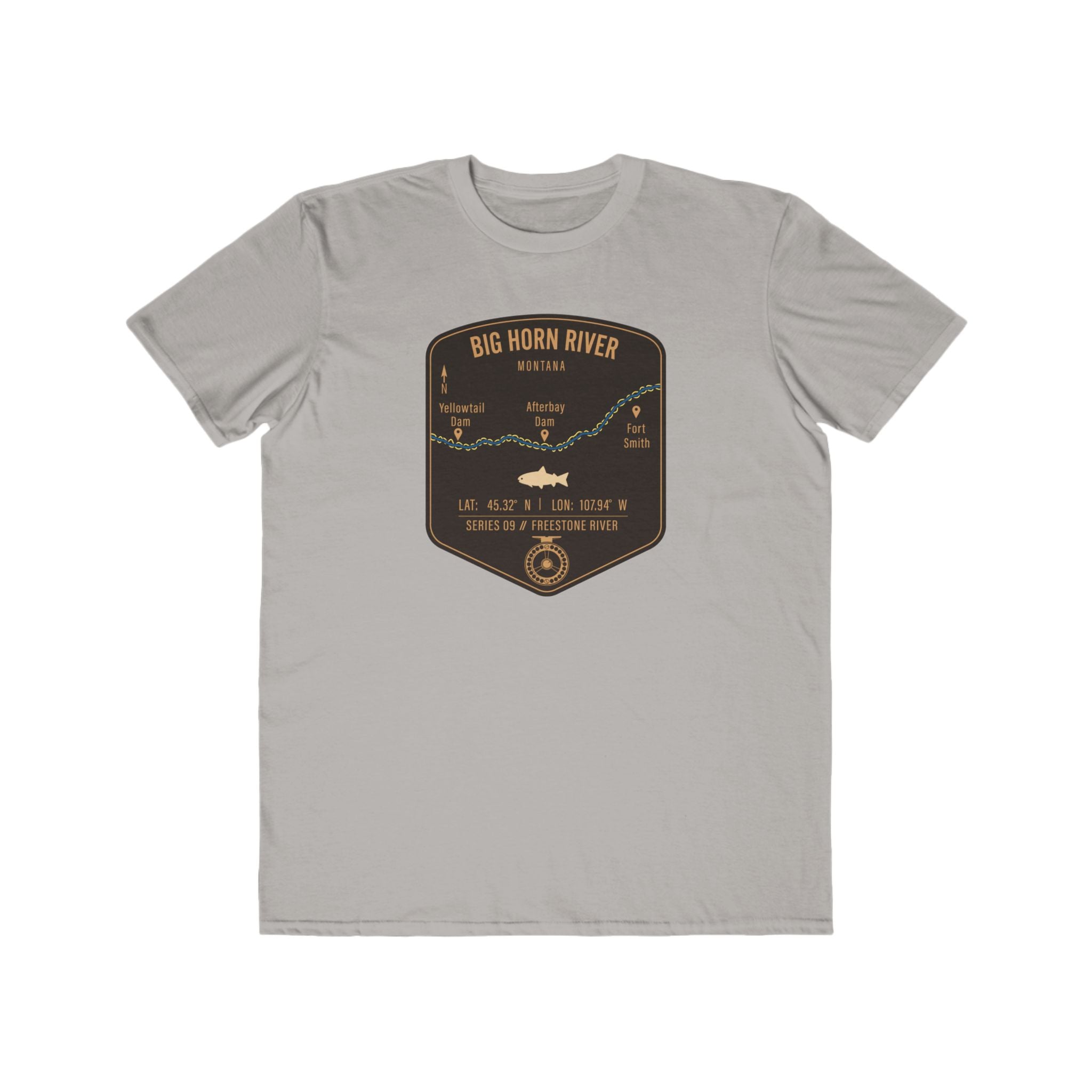 Big Horn River Fishing Patch Tee | Trout Fly Rod Angler Shirt