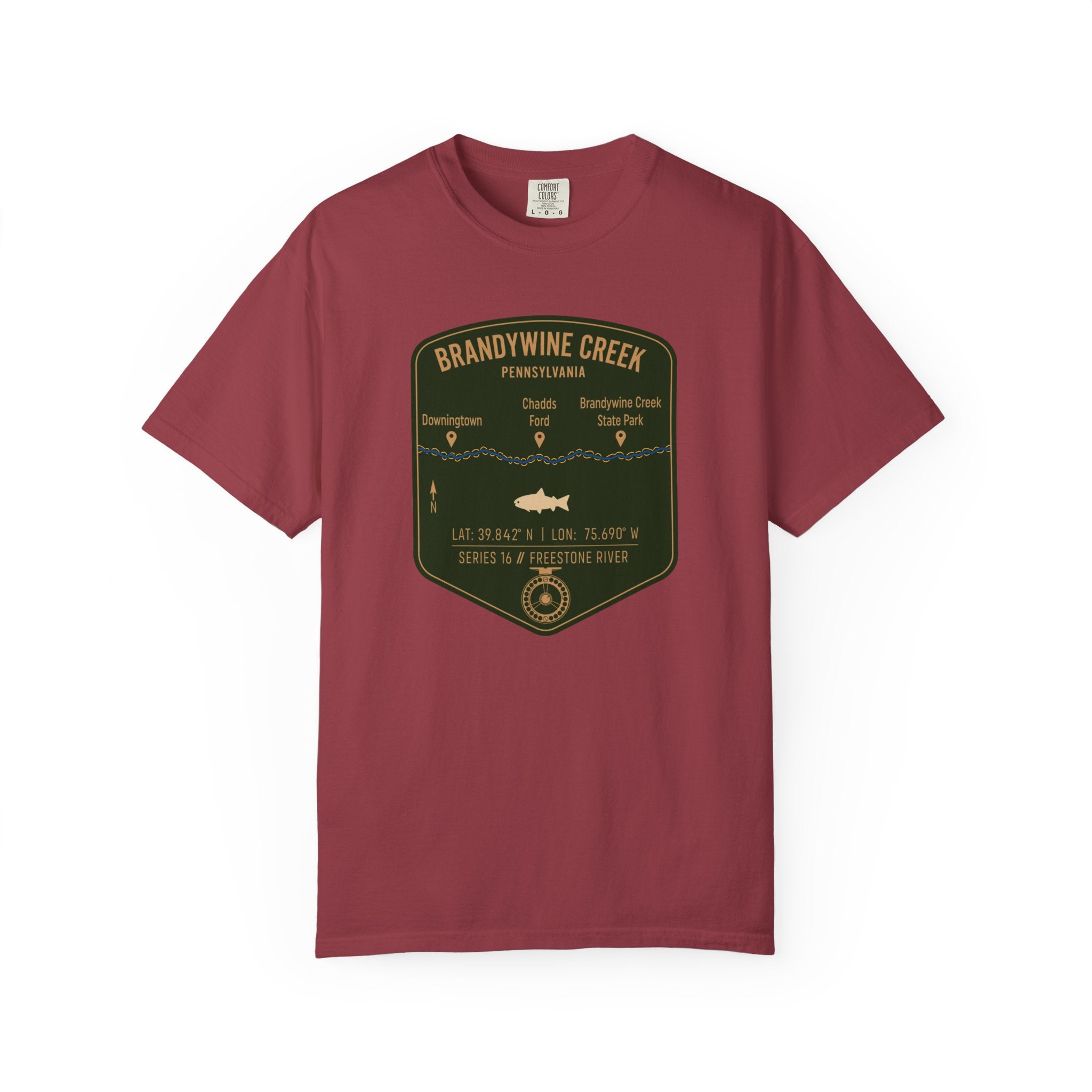 Brandywine Creek Fishing Map T-Shirt | River Map, Trout Graphic