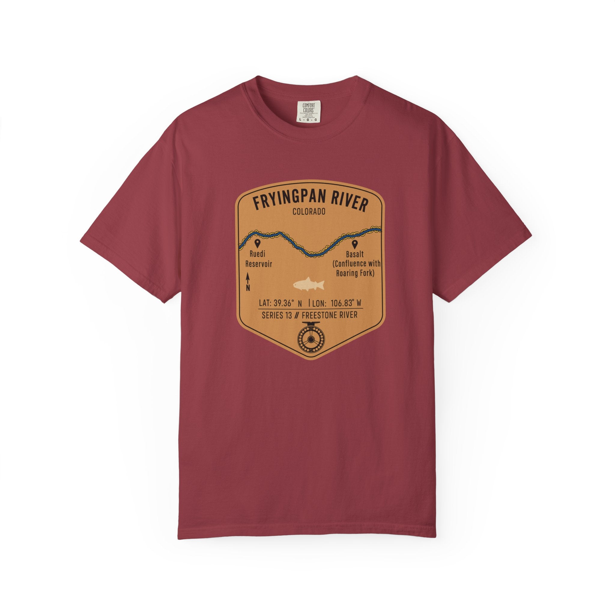 Fryingpan River Fishing Map T-Shirt | River Map, Trout Graphic
