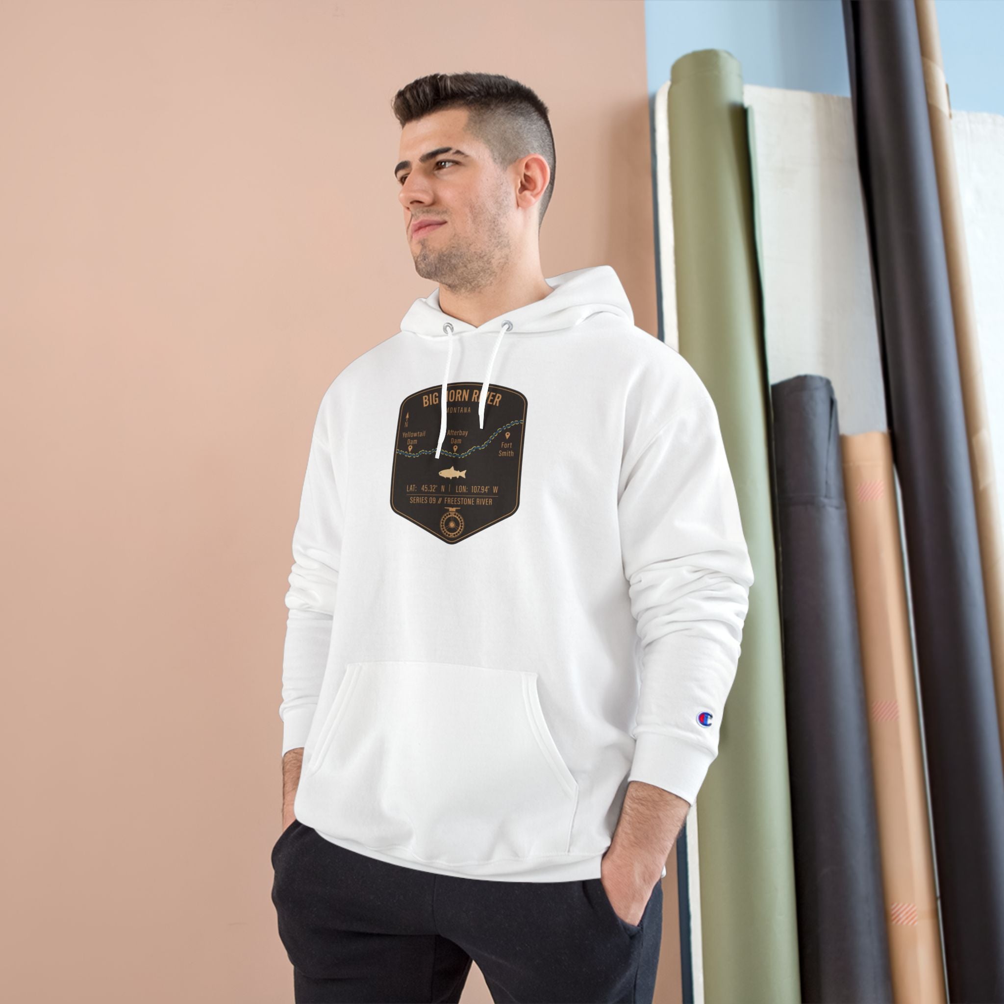 Big Horn River Patch Graphic Hoodie | Outdoor Adventure