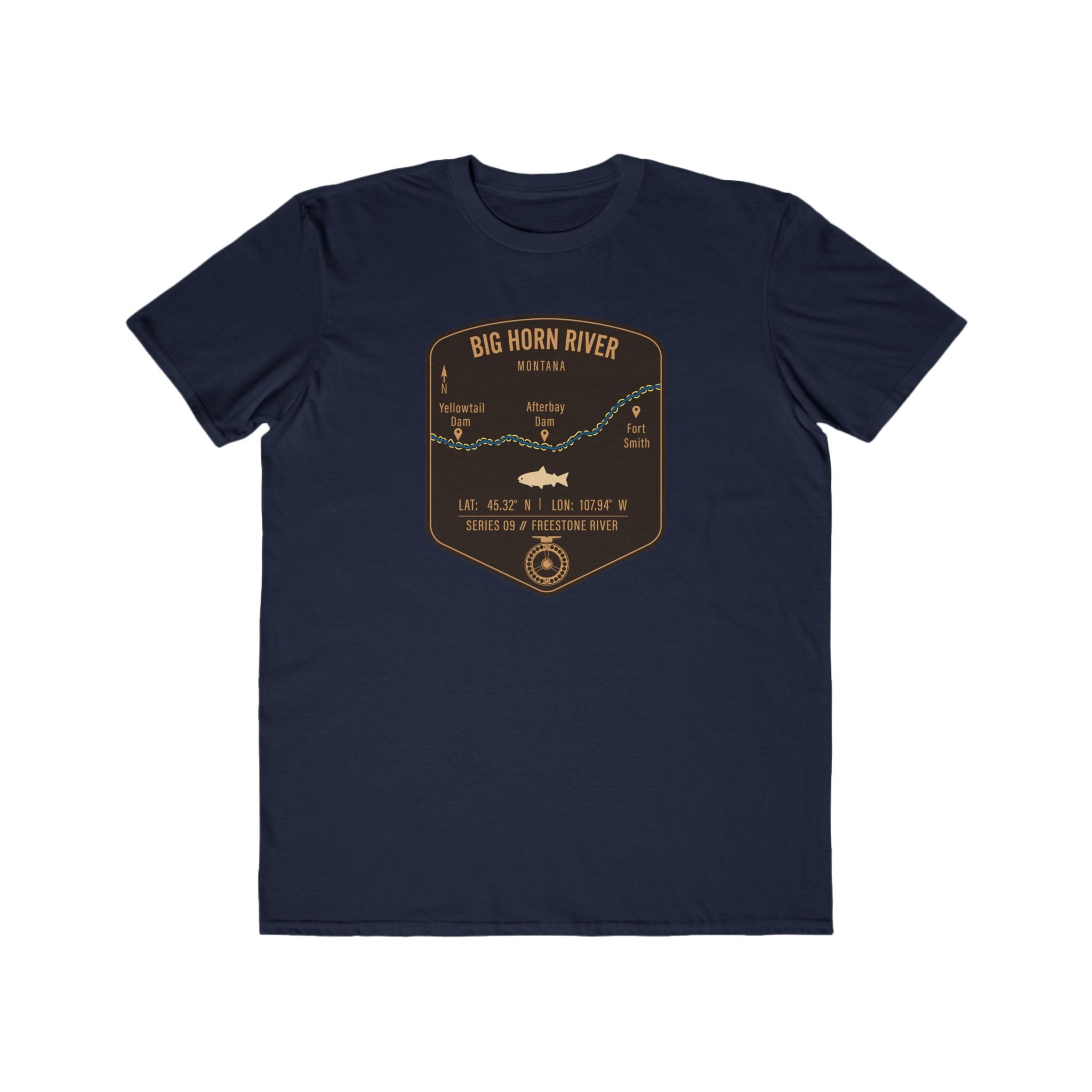Big Horn River Fishing Patch Tee | Trout Fly Rod Angler Shirt