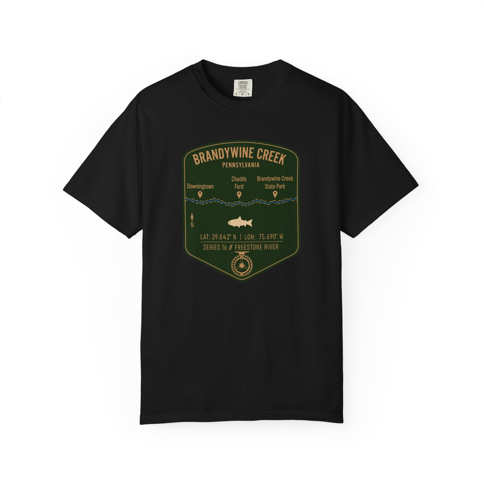 Brandywine Creek Fishing Map T-Shirt | River Map, Trout Graphic