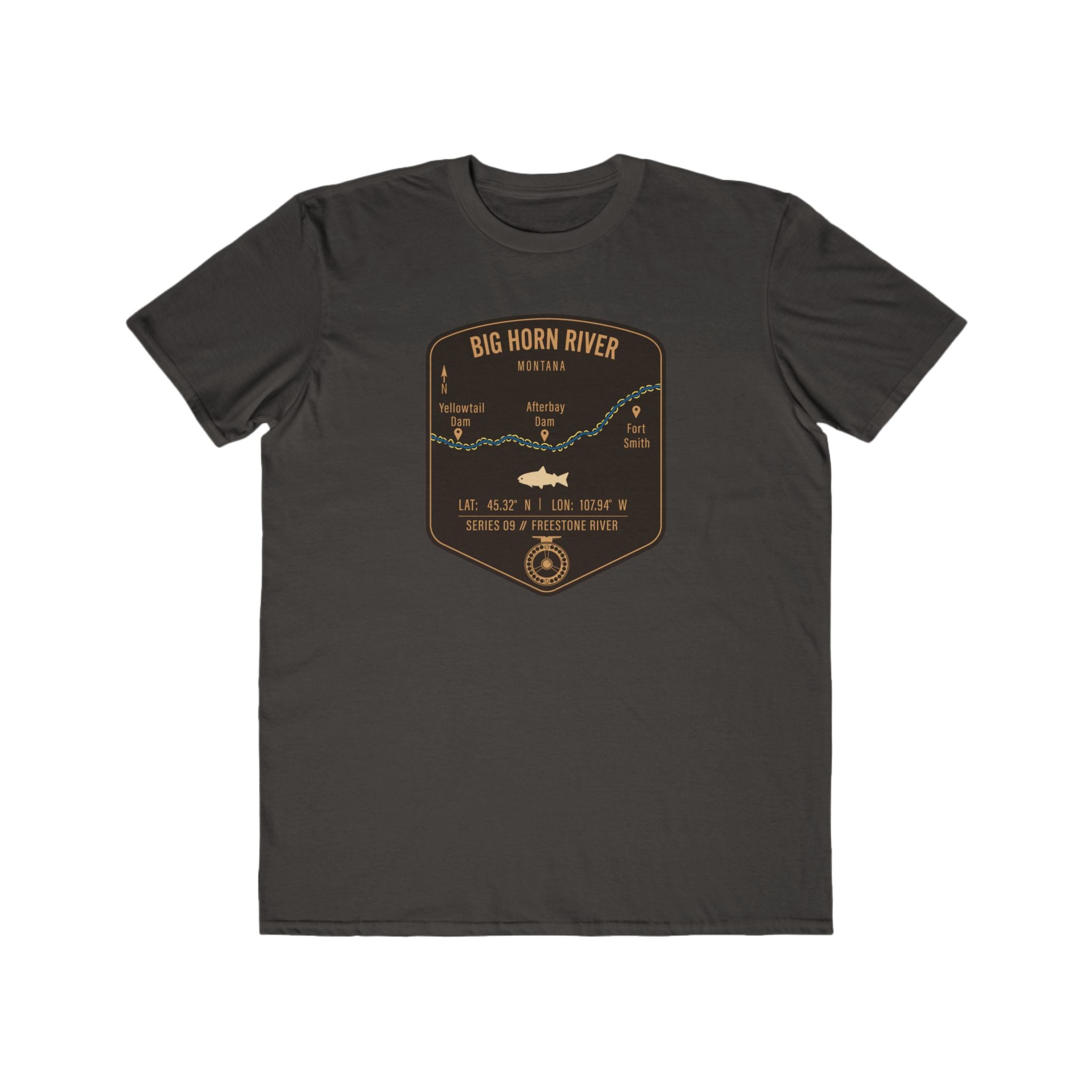 Big Horn River Fishing Patch Tee | Trout Fly Rod Angler Shirt