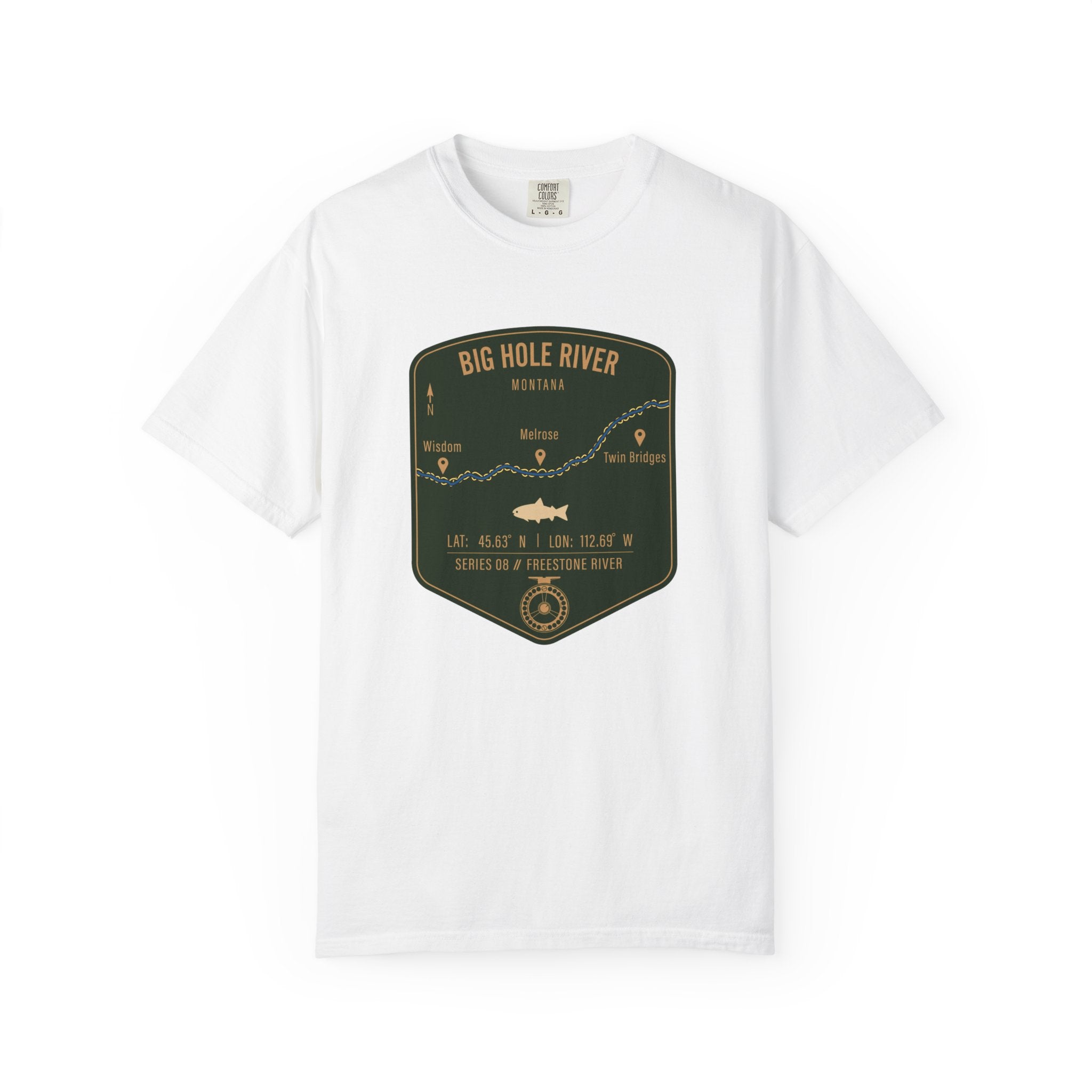 Big Hole River Fishing Map T-Shirt | River Map, Trout Graphic