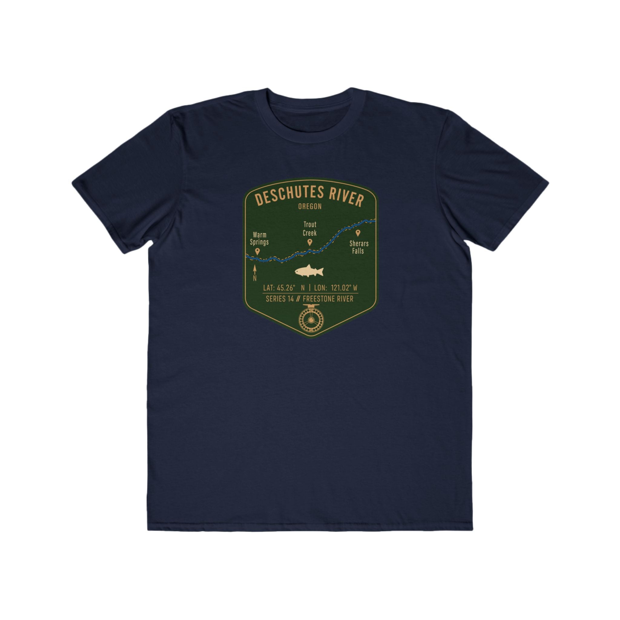 Deschutes River Fishing Patch Tee | Trout Fly Rod Angler Shirt