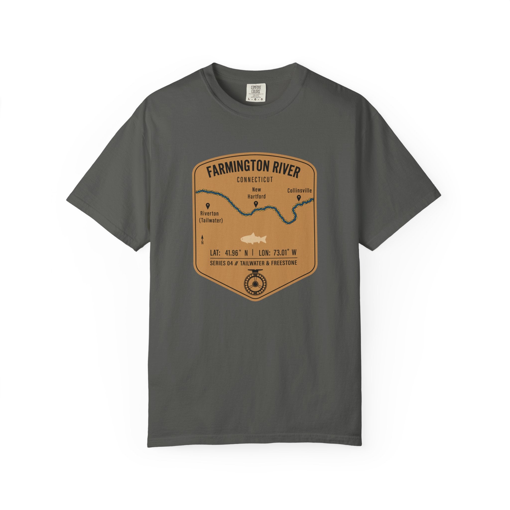 Farmington River Fishing Map T-Shirt | River Map, Trout Graphic