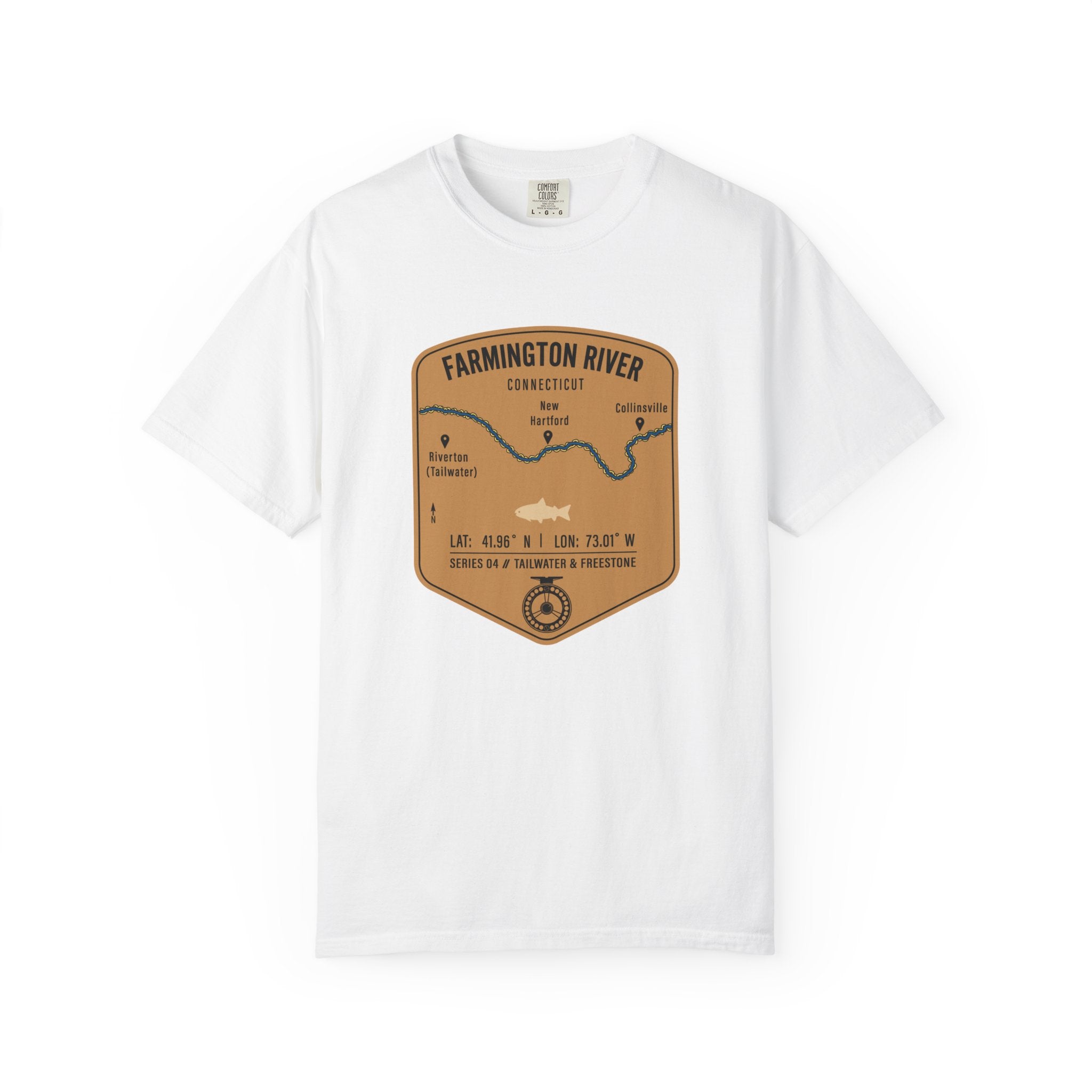 Farmington River Fishing Map T-Shirt | River Map, Trout Graphic
