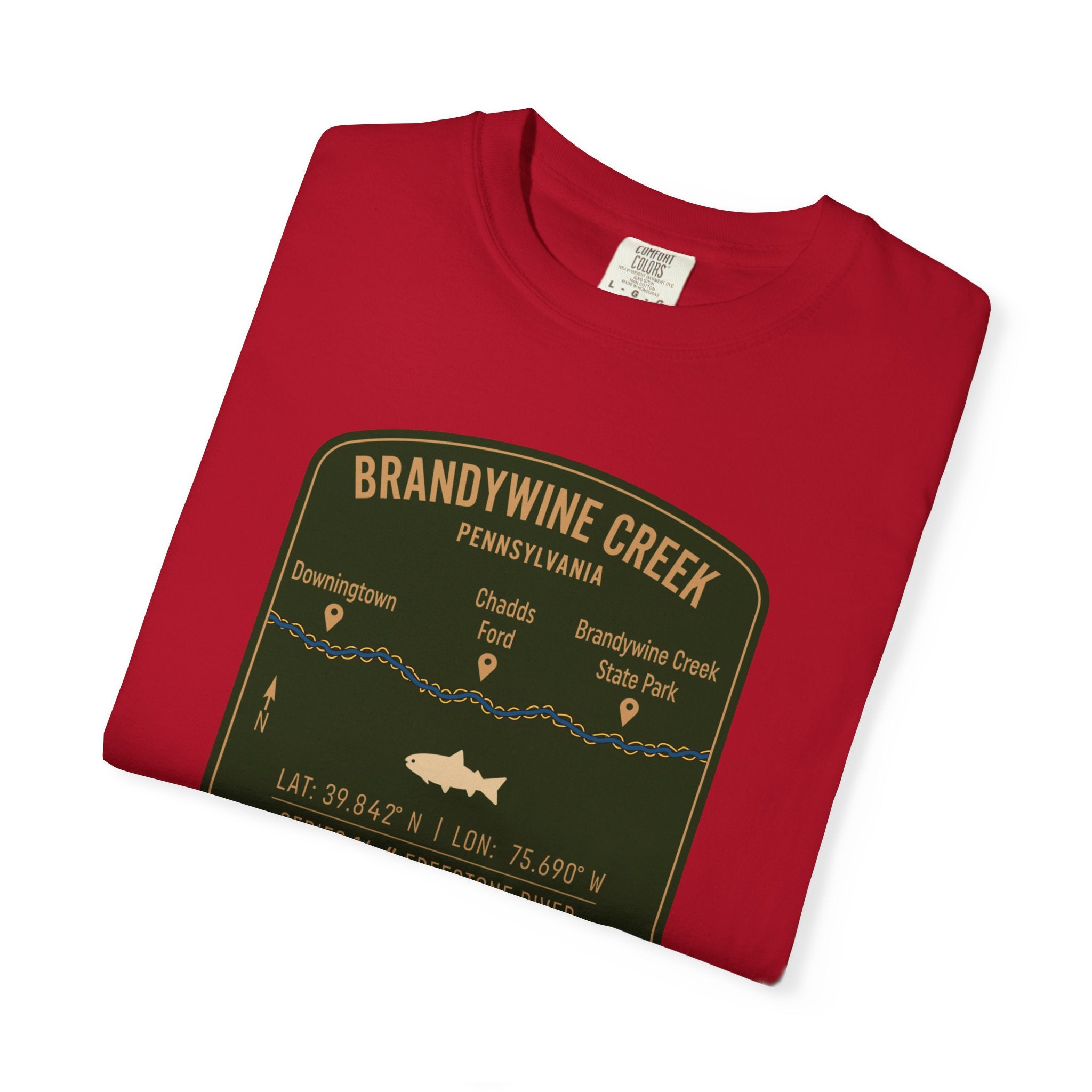 Brandywine Creek Fishing Map T-Shirt | River Map, Trout Graphic