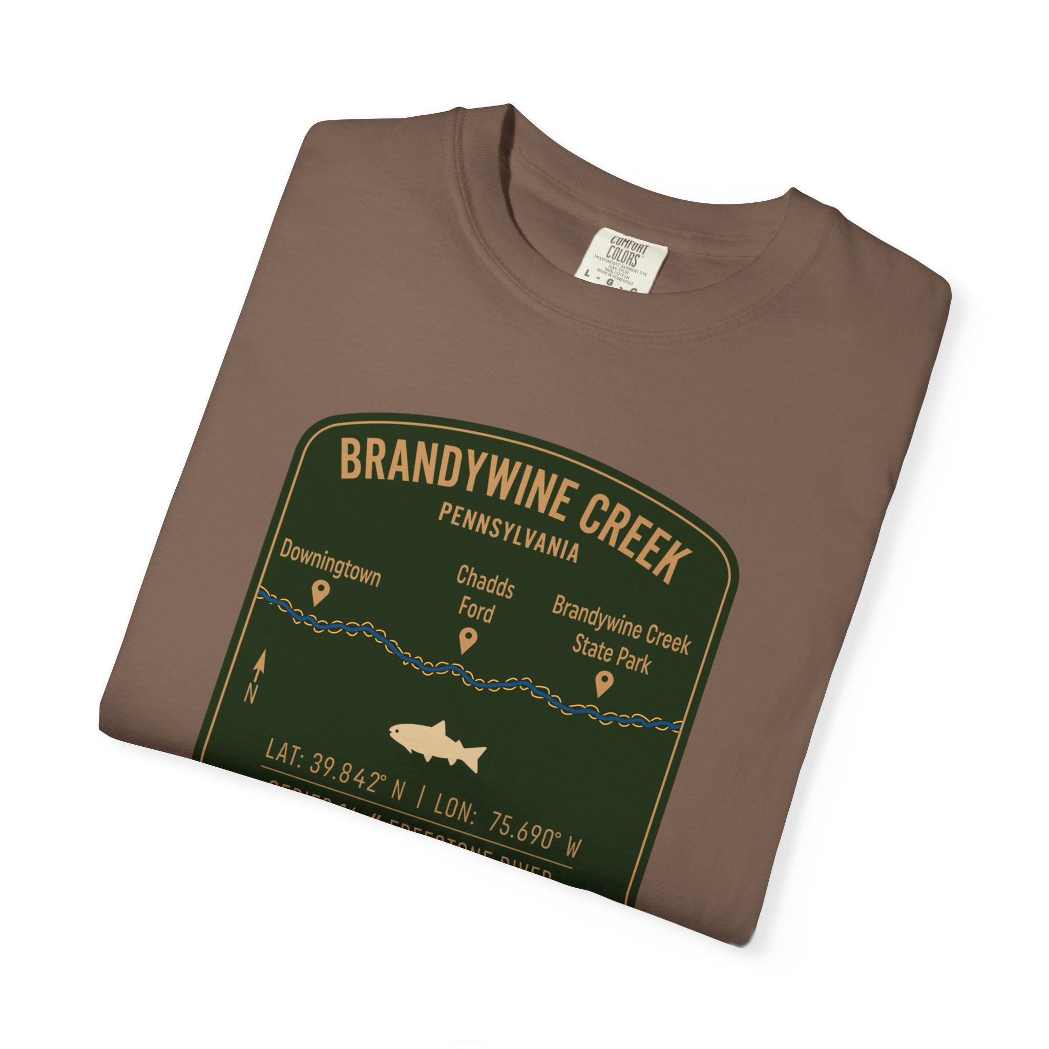 Brandywine Creek Fishing Map T-Shirt | River Map, Trout Graphic