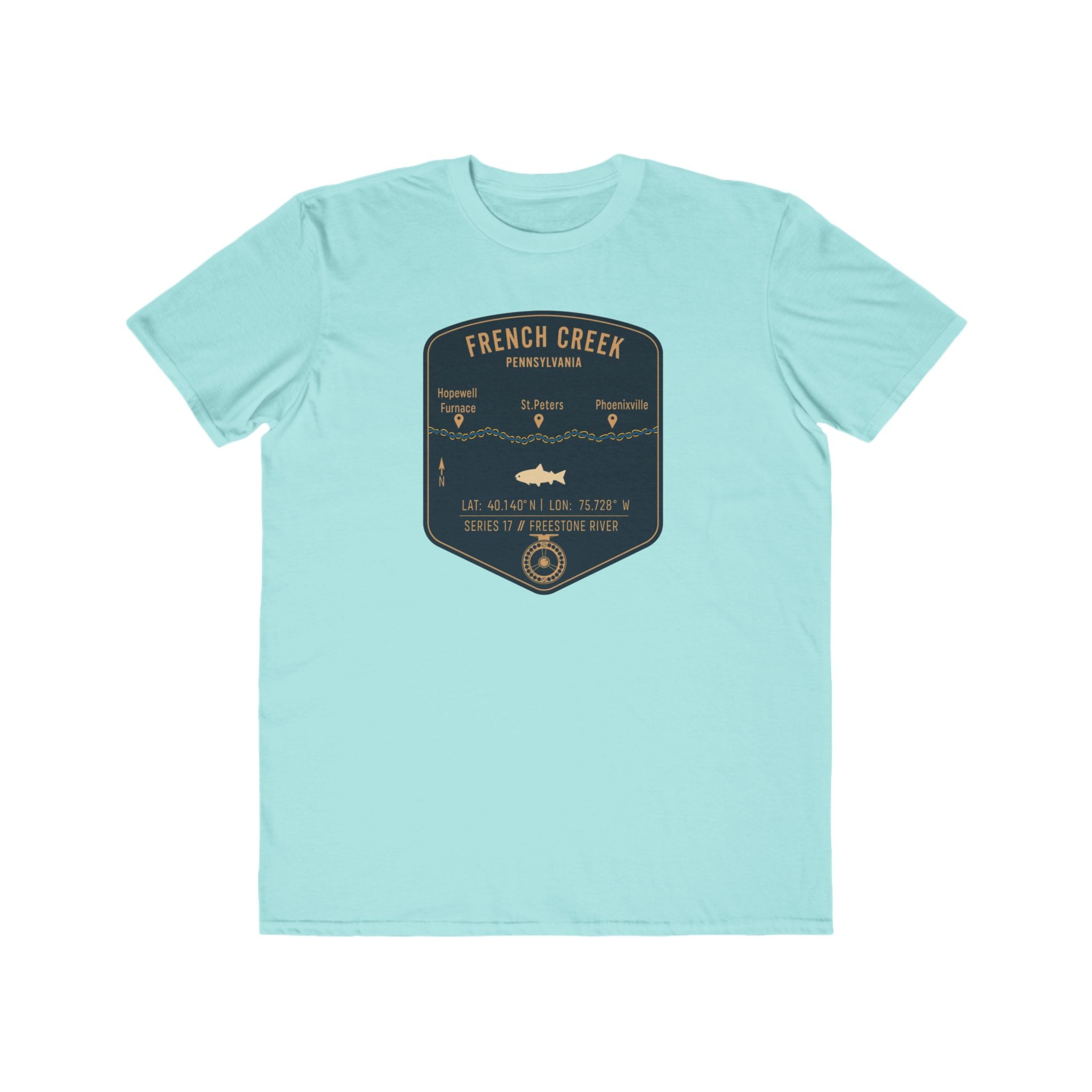 French Creek Fishing Patch Tee | Trout Fly Rod Angler Shirt