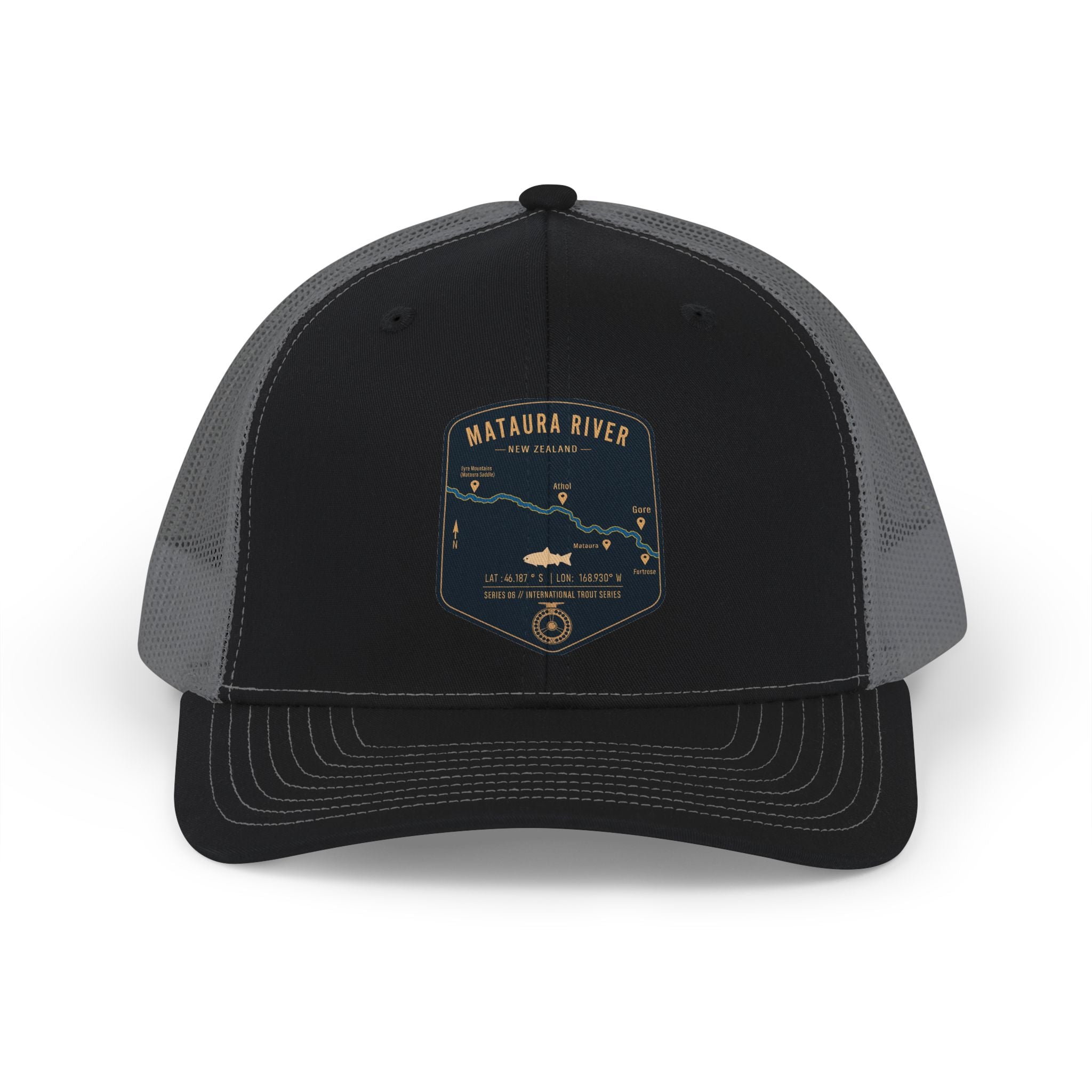Global Series - Mataura River New Zealand patch Snapback Cap | trout, fly fishing design