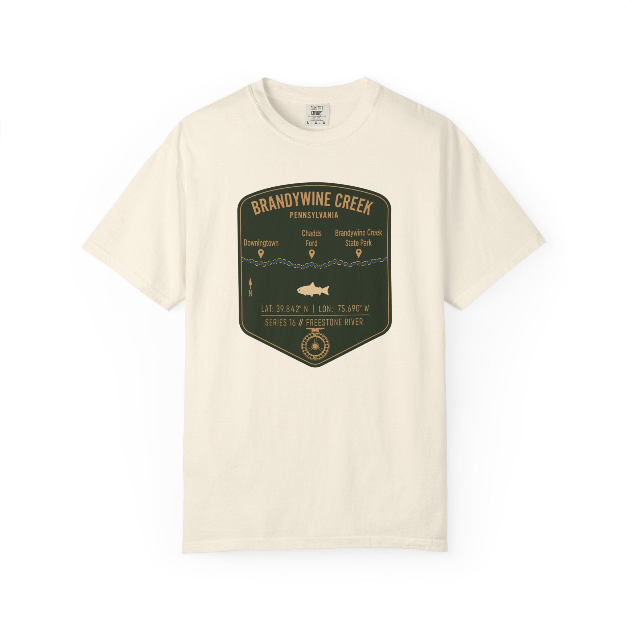 Brandywine Creek Fishing Map T-Shirt | River Map, Trout Graphic
