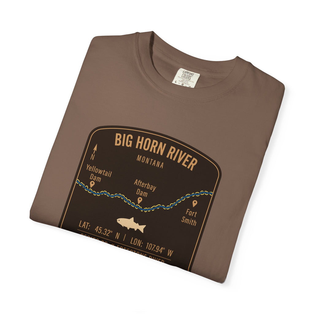Big Horn River Fishing Map T-Shirt | River Map, Trout Graphic