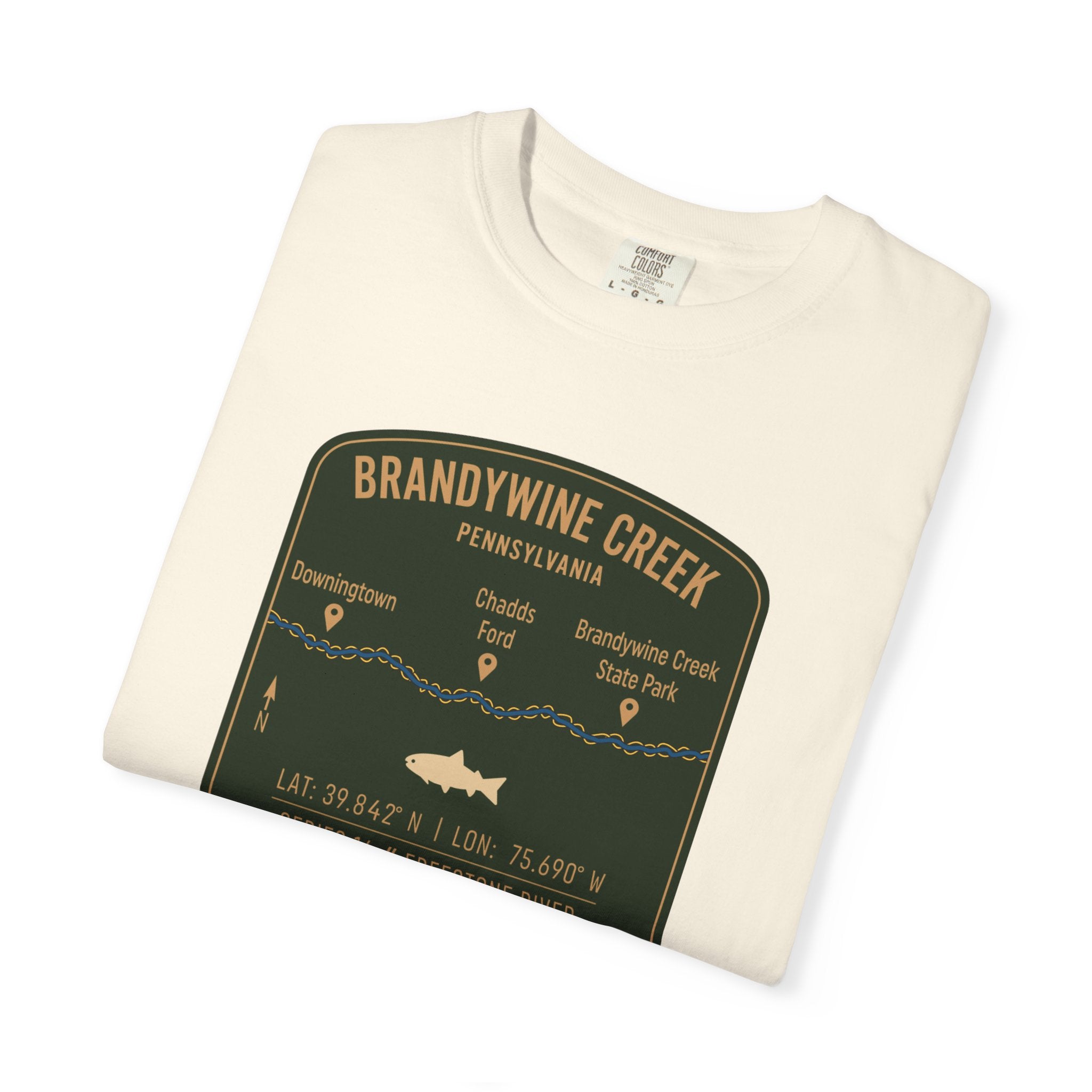 Brandywine Creek Fishing Map T-Shirt | River Map, Trout Graphic