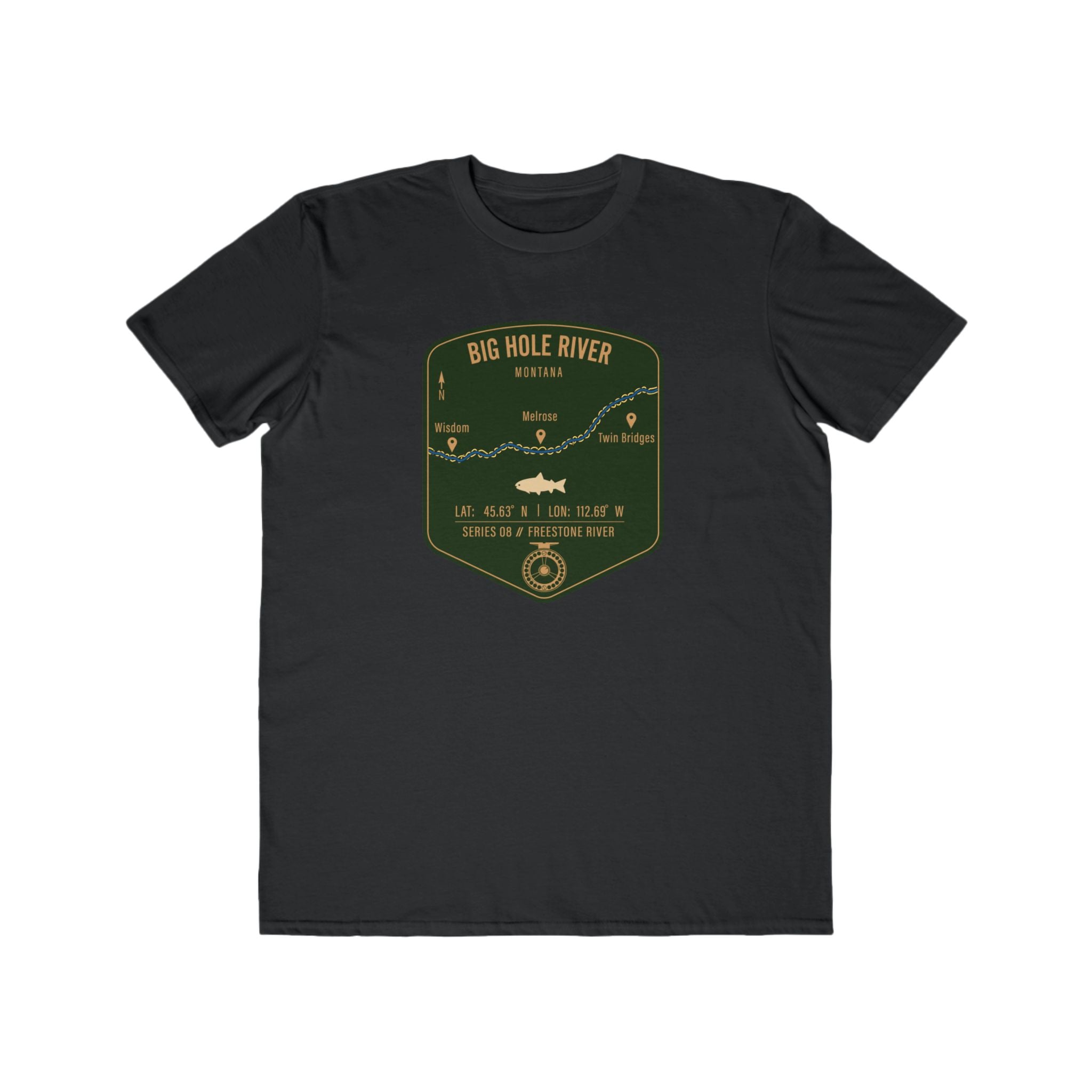 Big Hole River Fishing Patch Tee | Trout Fly Rod Angler Shirt