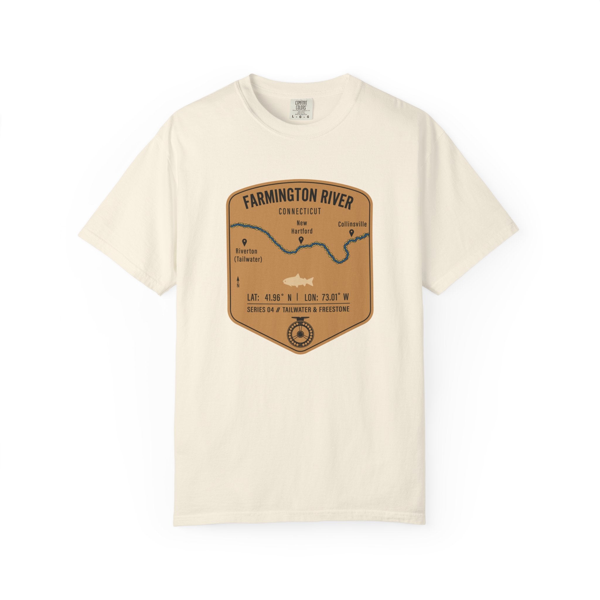 Farmington River Fishing Map T-Shirt | River Map, Trout Graphic
