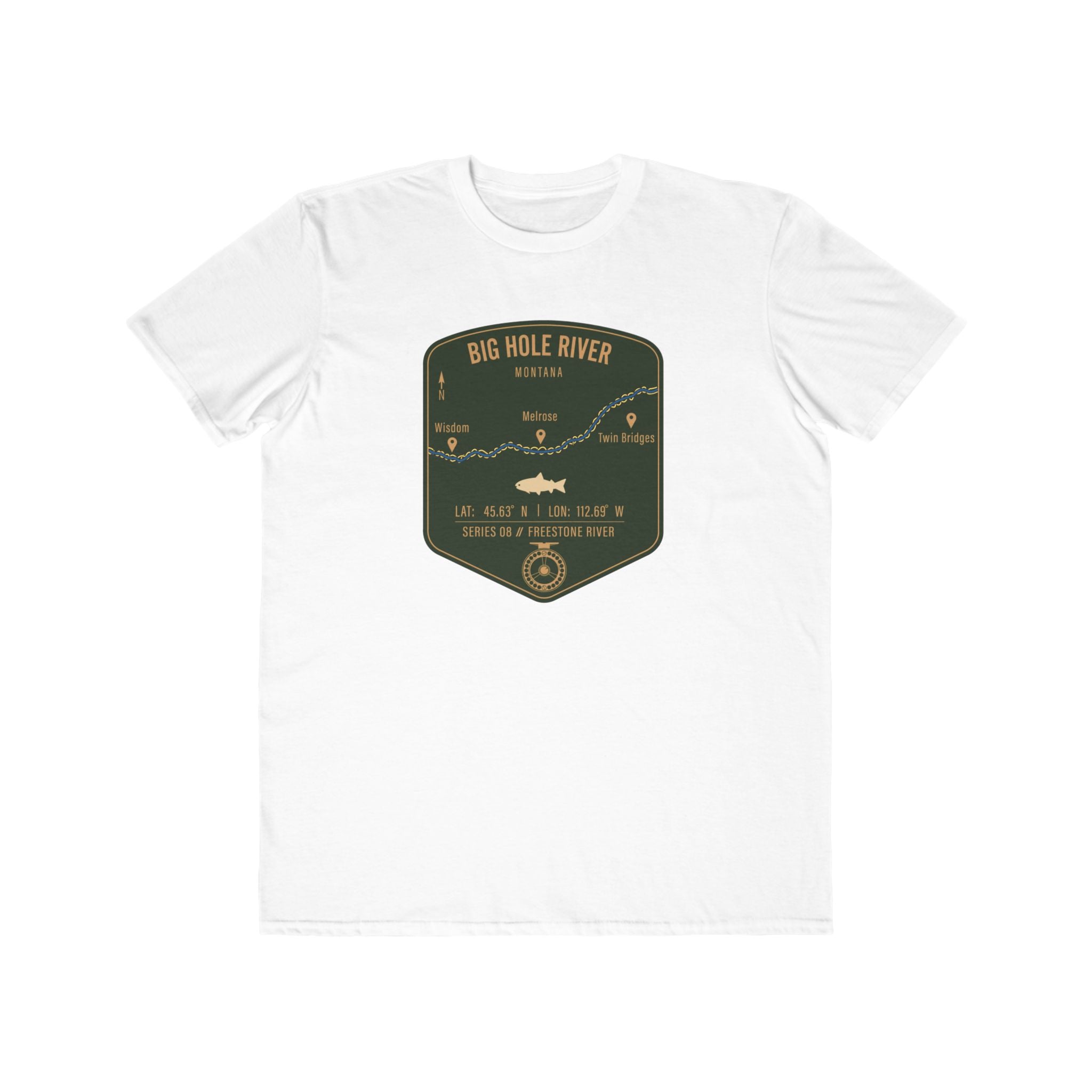 Big Hole River Fishing Patch Tee | Trout Fly Rod Angler Shirt
