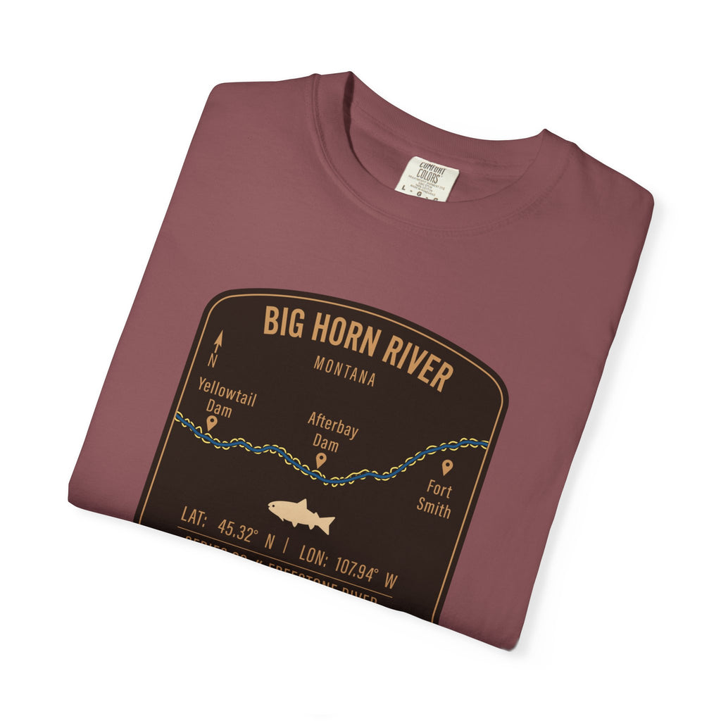 Big Horn River Fishing Map T-Shirt | River Map, Trout Graphic