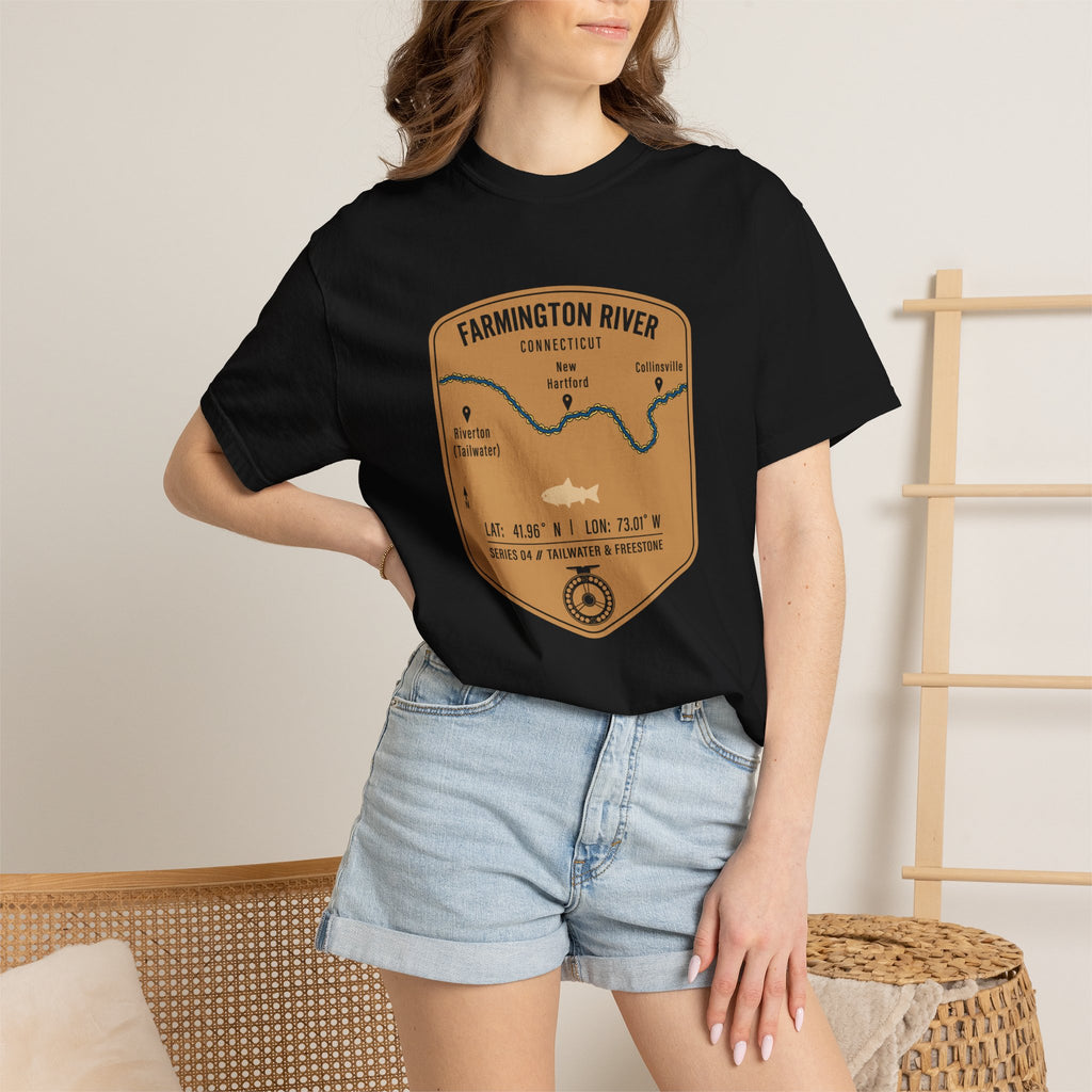 Farmington River Fishing Map T-Shirt | River Map, Trout Graphic