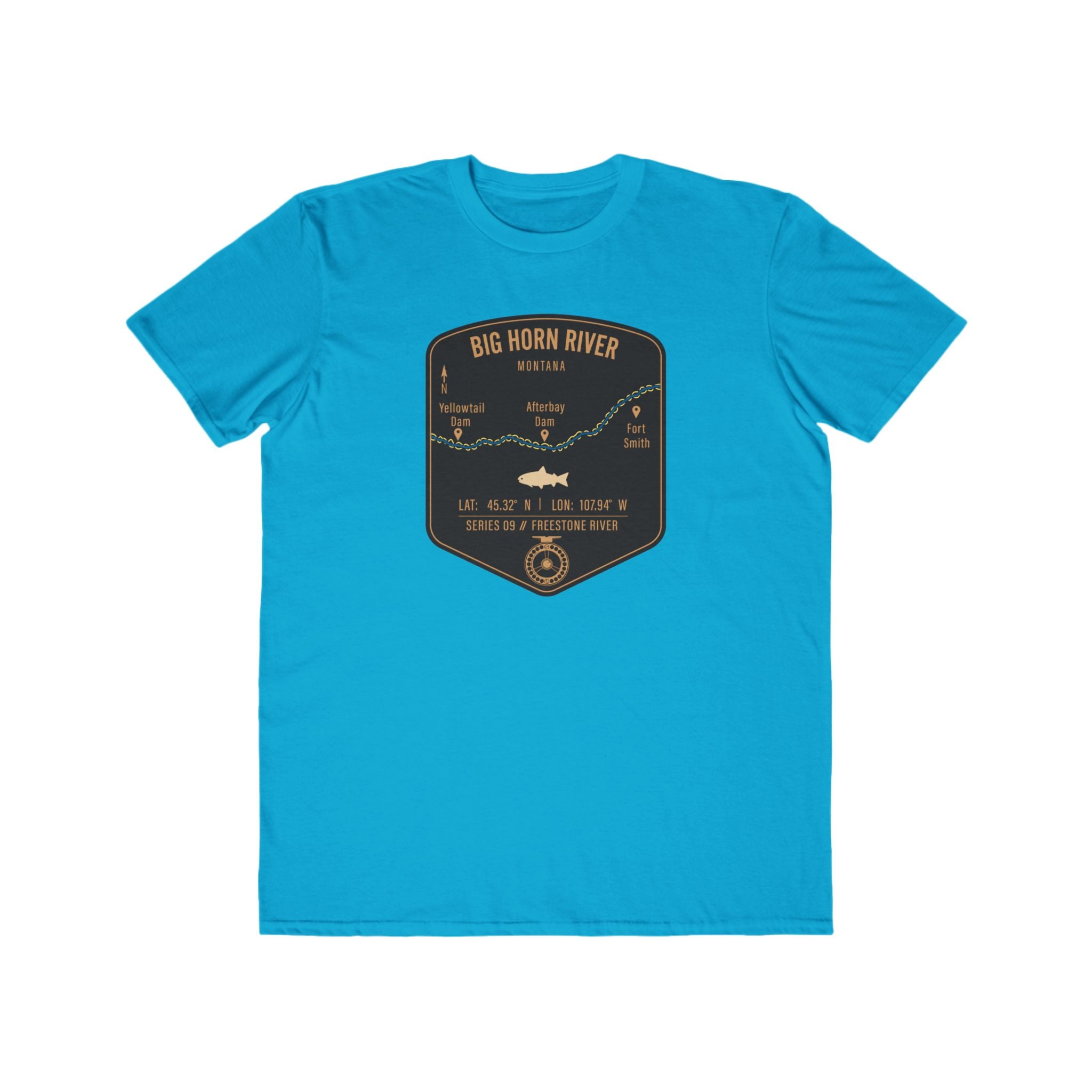 Big Horn River Fishing Patch Tee | Trout Fly Rod Angler Shirt