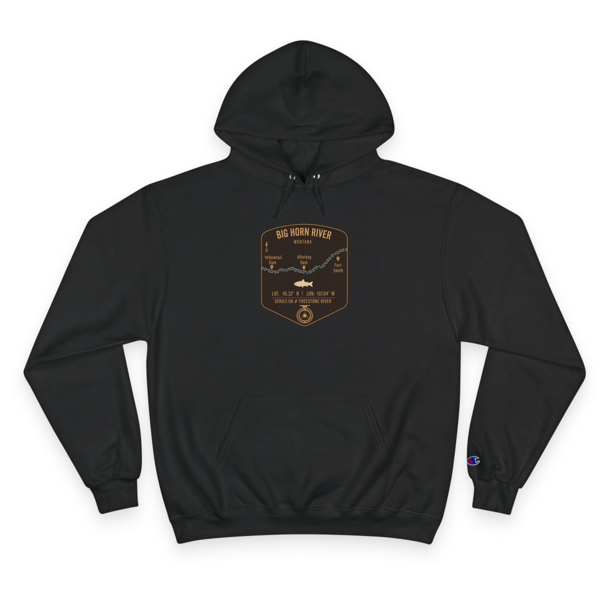 Big Horn River Patch Graphic Hoodie | Outdoor Adventure