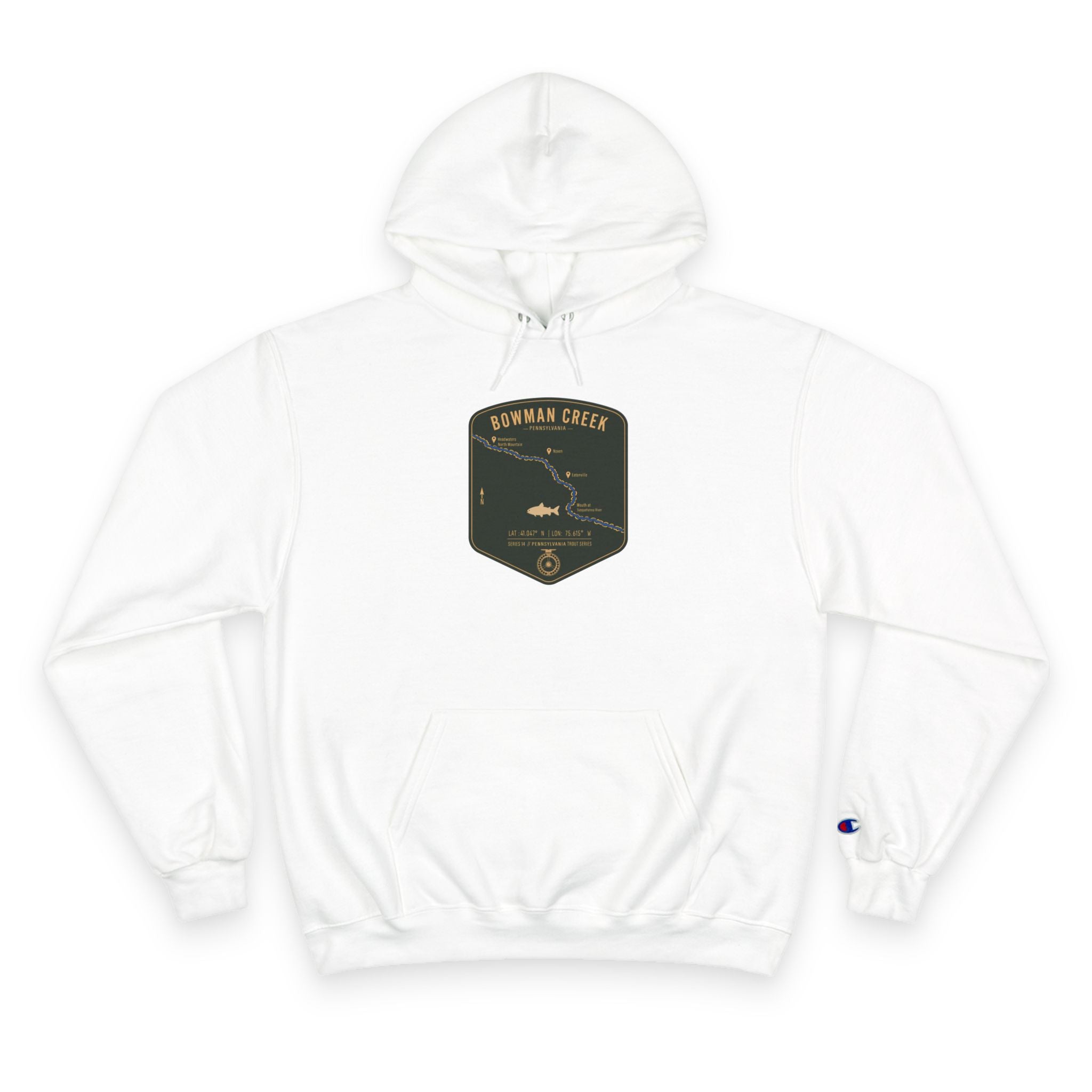 Bowman Creek PA Patch Graphic Hoodie | Outdoor Adventure