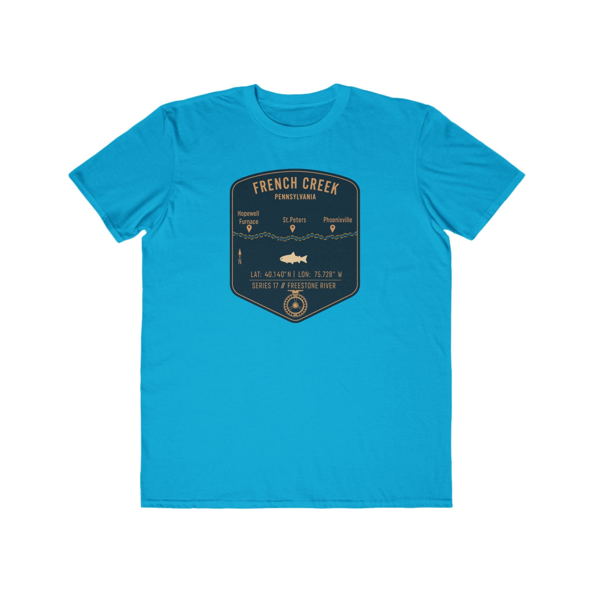 French Creek Fishing Patch Tee | Trout Fly Rod Angler Shirt