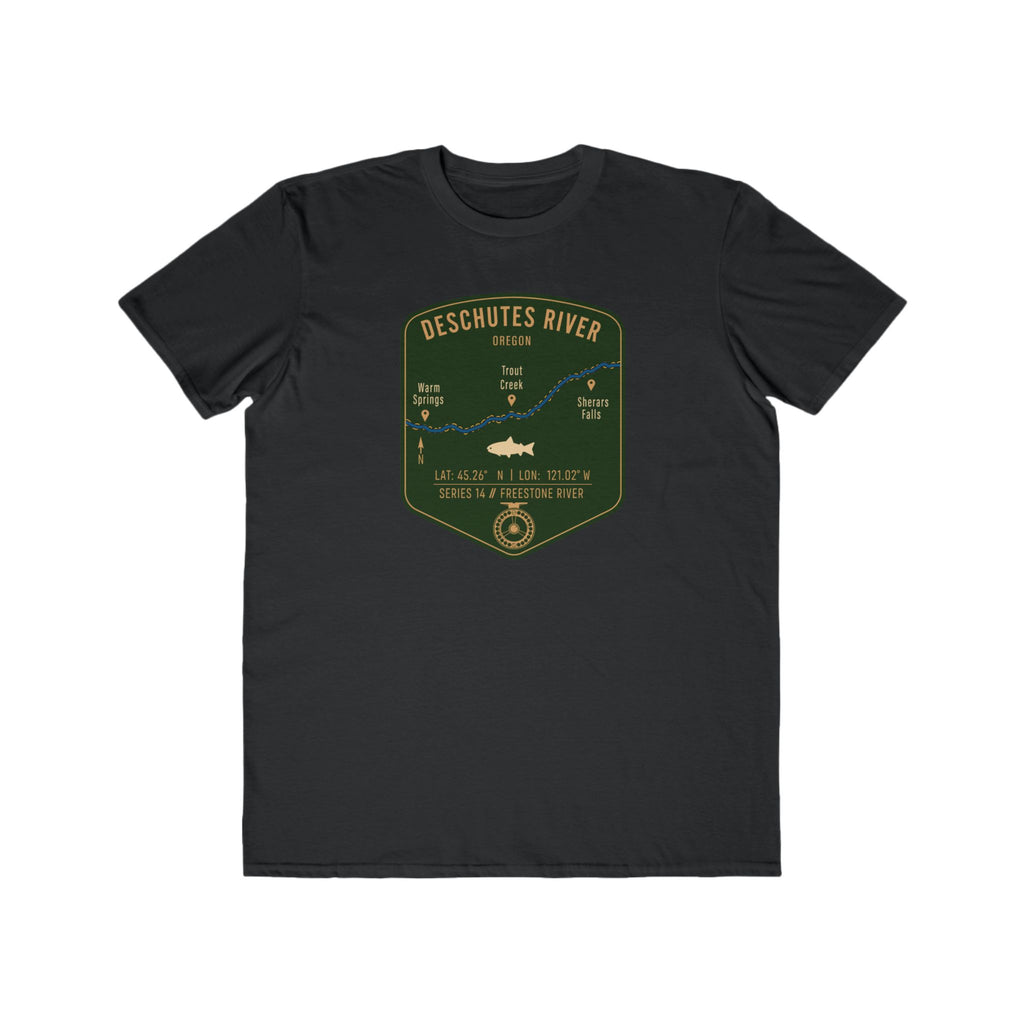 Deschutes River Fishing Patch Tee | Trout Fly Rod Angler Shirt
