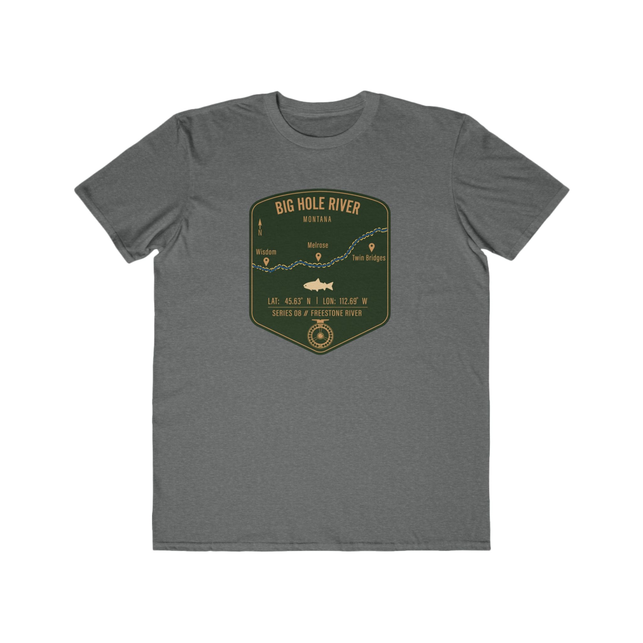 Big Hole River Fishing Patch Tee | Trout Fly Rod Angler Shirt