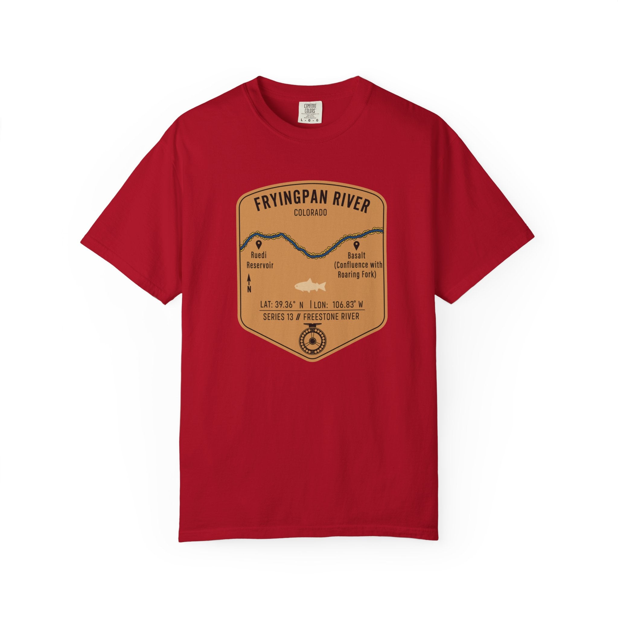 Fryingpan River Fishing Map T-Shirt | River Map, Trout Graphic