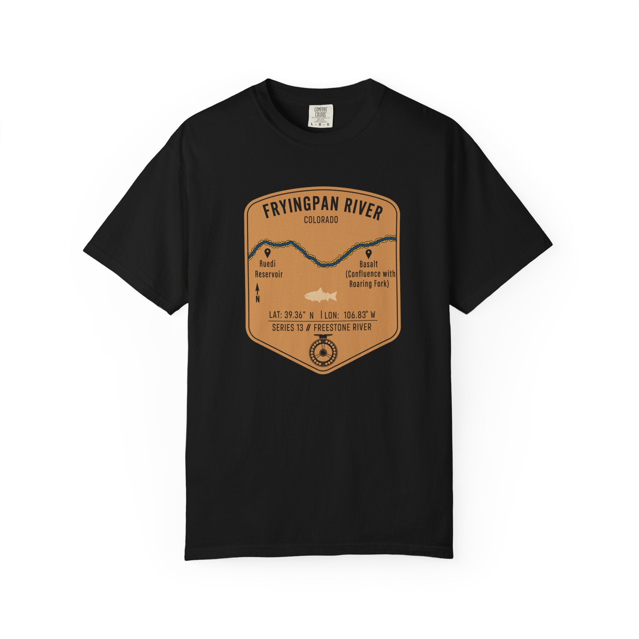 Fryingpan River Fishing Map T-Shirt | River Map, Trout Graphic