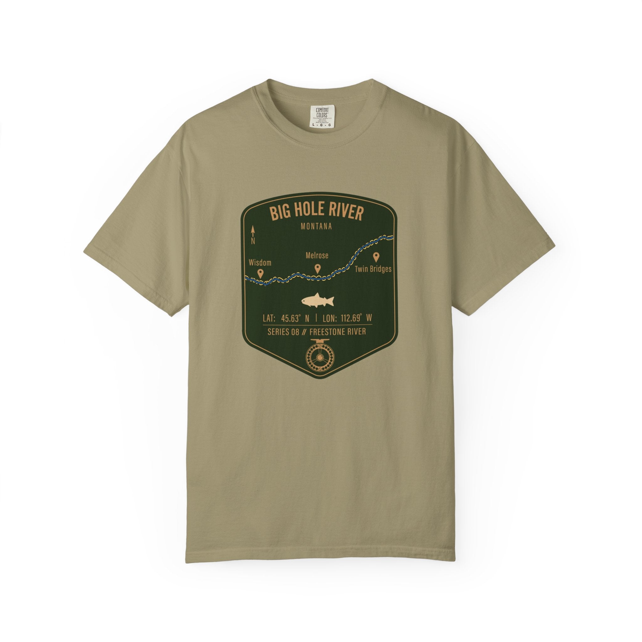 Big Hole River Fishing Map T-Shirt | River Map, Trout Graphic