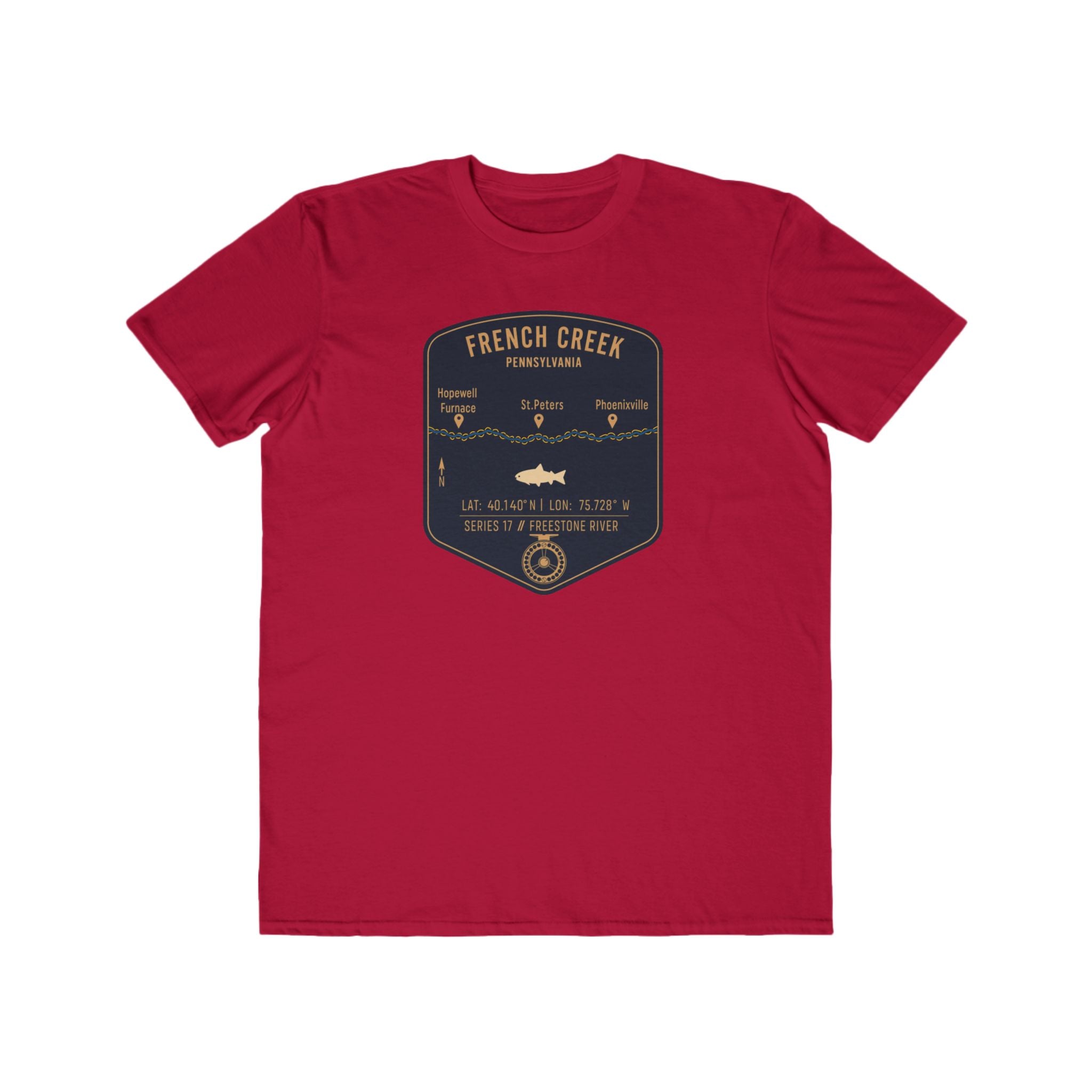 French Creek Fishing Patch Tee | Trout Fly Rod Angler Shirt
