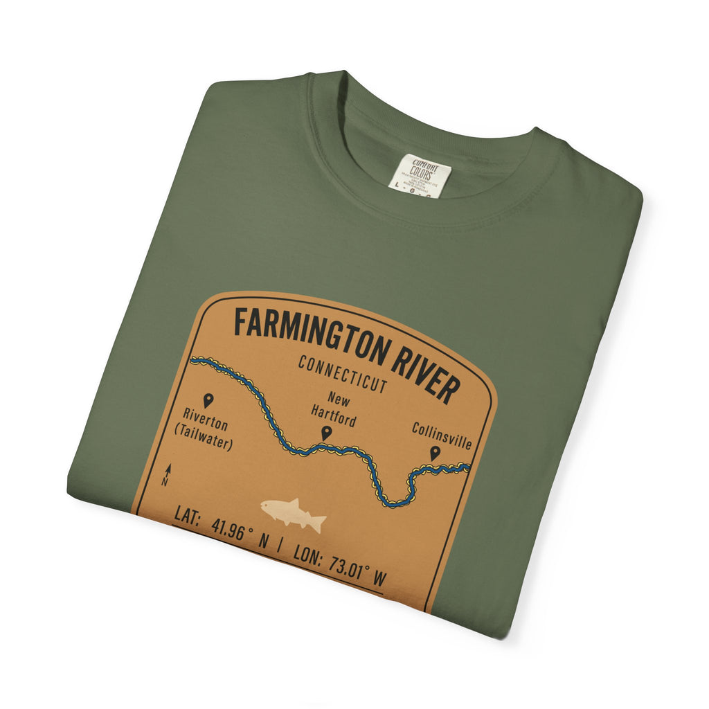 Farmington River Fishing Map T-Shirt | River Map, Trout Graphic