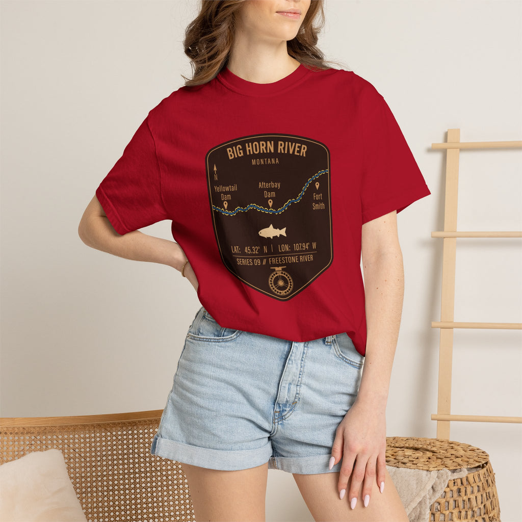 Big Horn River Fishing Map T-Shirt | River Map, Trout Graphic