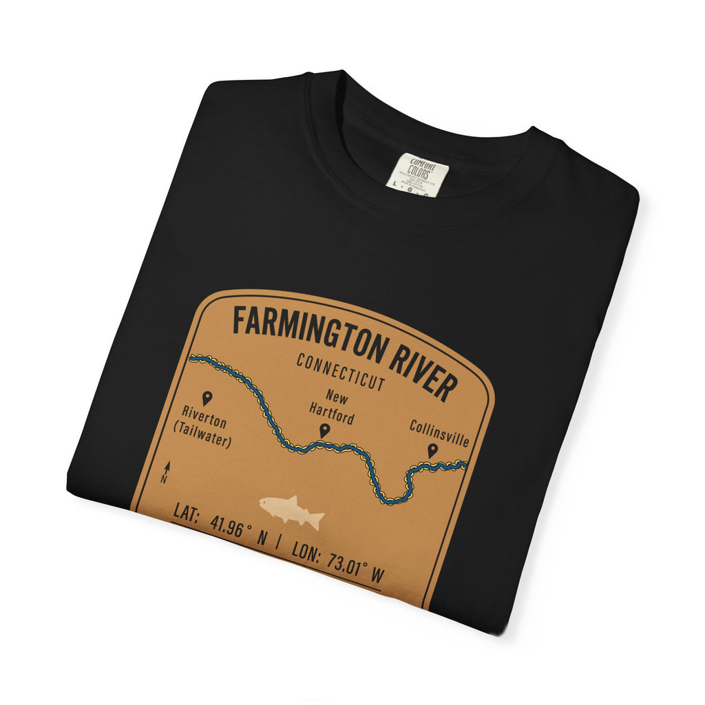 Farmington River Fishing Map T-Shirt | River Map, Trout Graphic