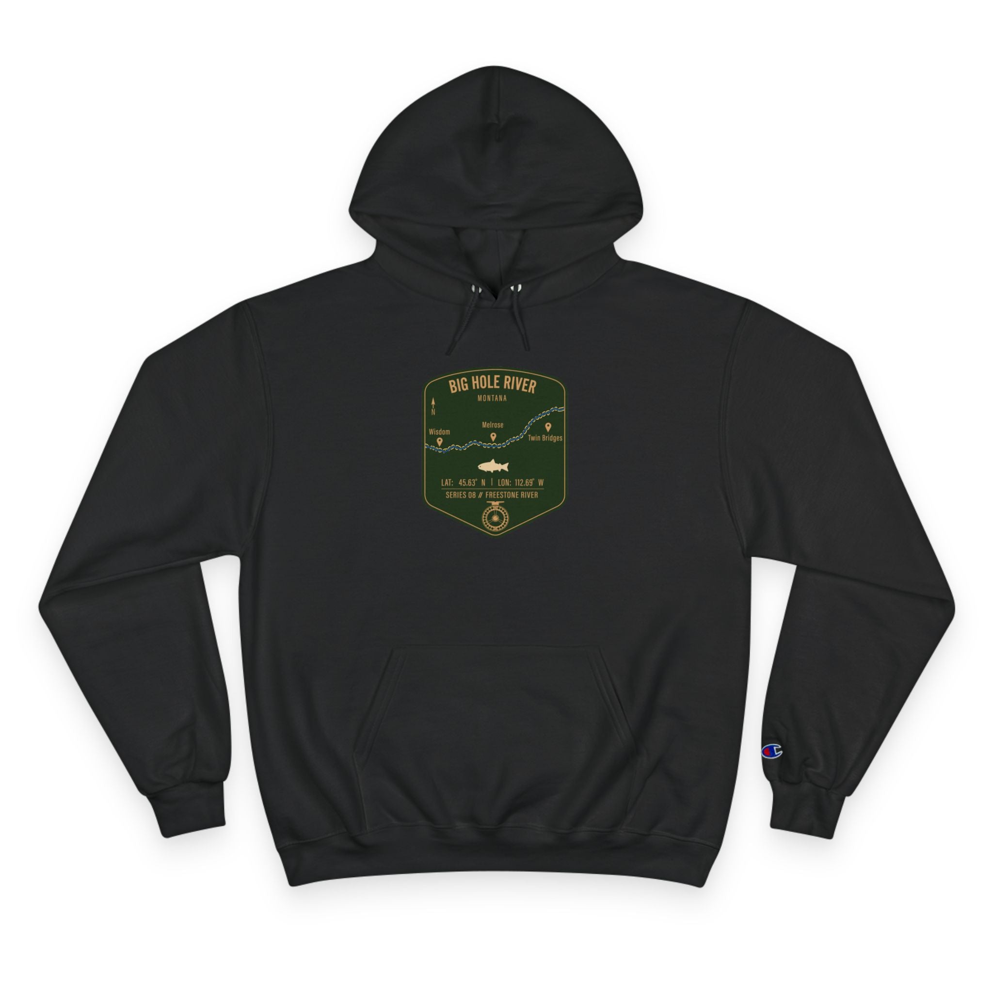 Big Hole River Patch Graphic Hoodie | Outdoor Adventure