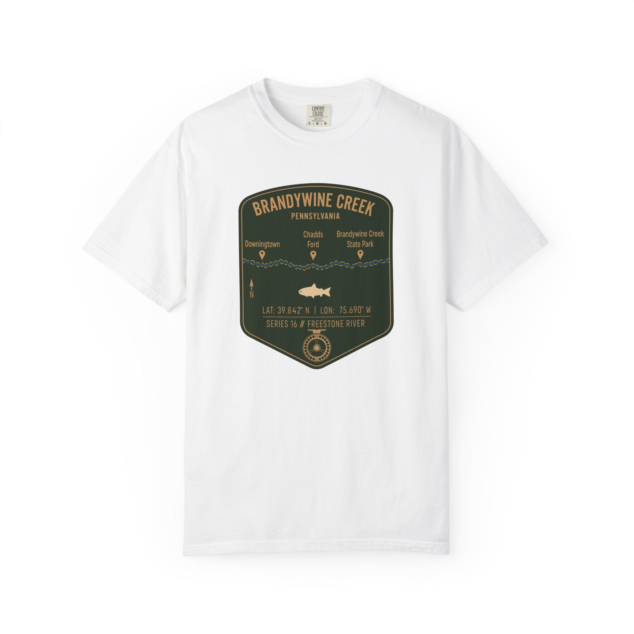 Brandywine Creek Fishing Map T-Shirt | River Map, Trout Graphic