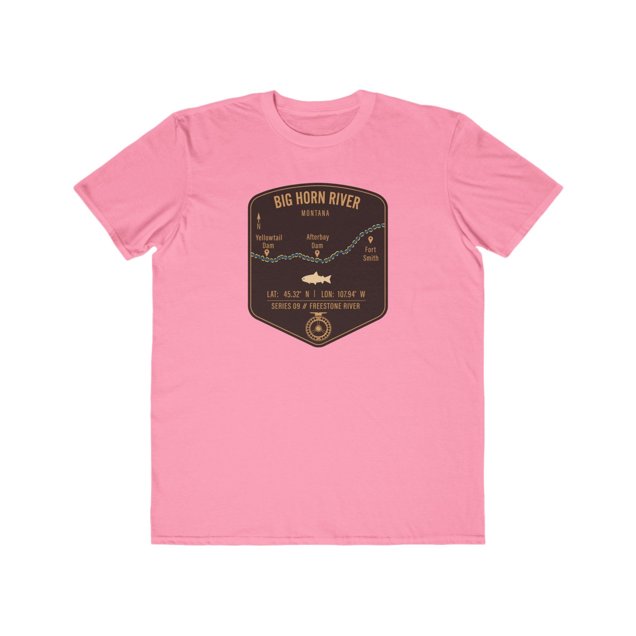 Big Horn River Fishing Patch Tee | Trout Fly Rod Angler Shirt