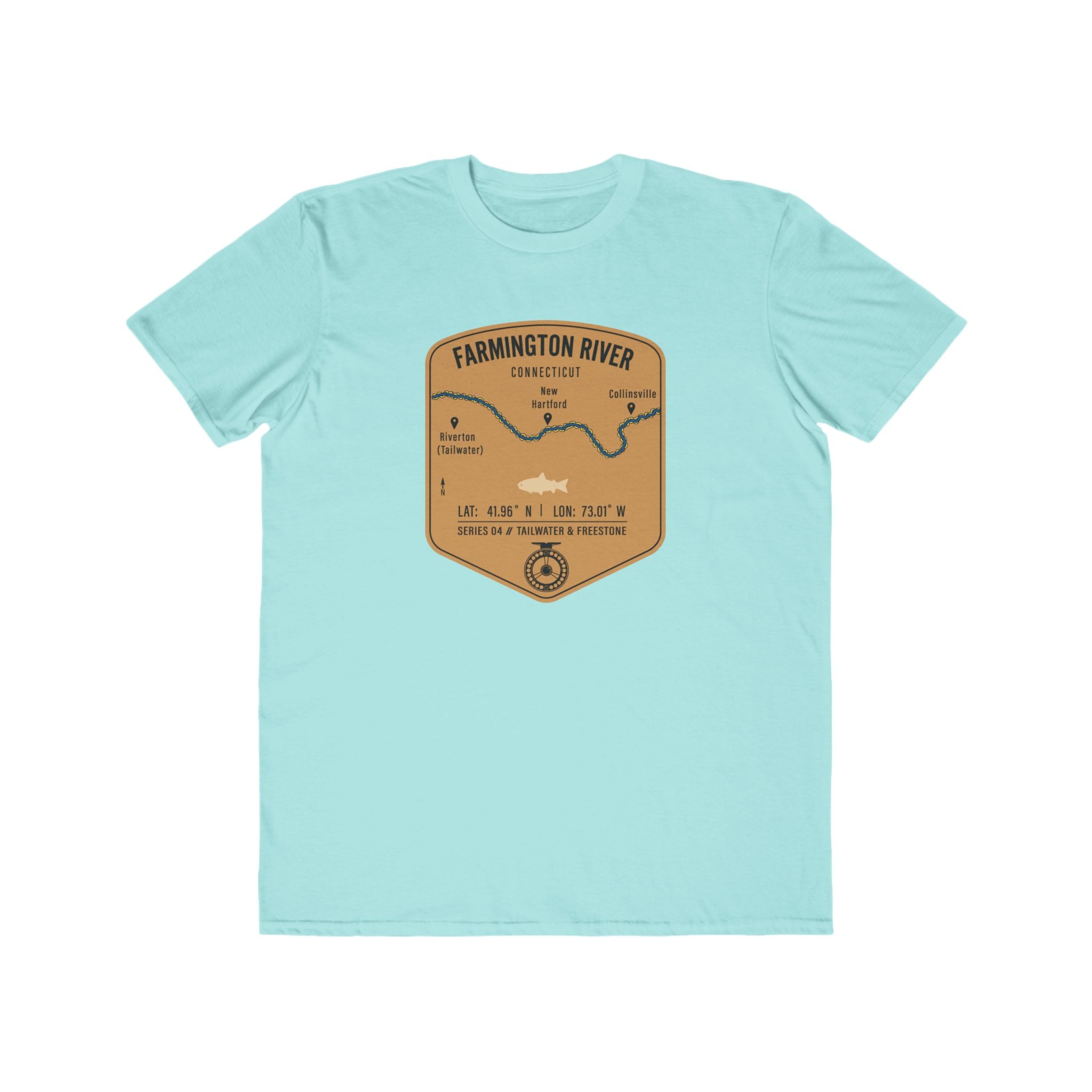 Farmington River Fishing Patch Tee | Trout Fly Rod Angler Shirt