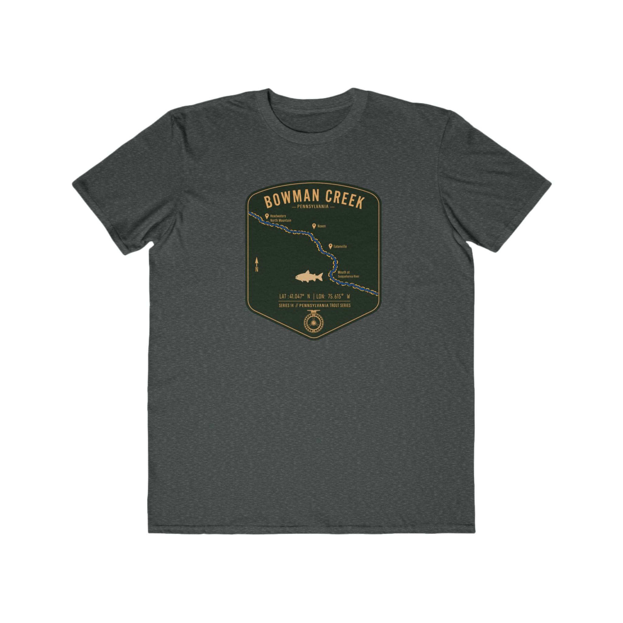 Bowman Creek PA Patch Tee | Trout Fly Rod Angler Shirt