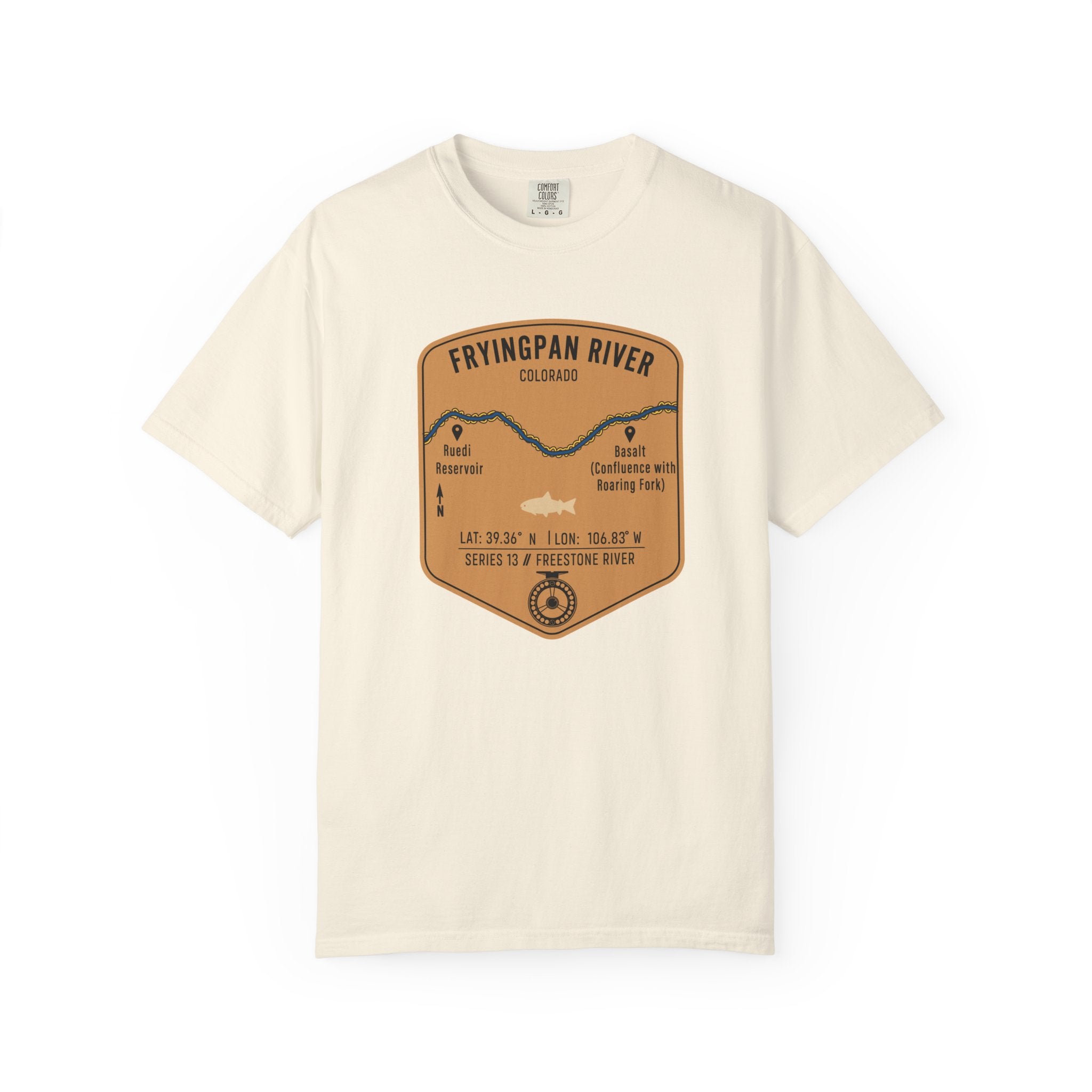Fryingpan River Fishing Map T-Shirt | River Map, Trout Graphic