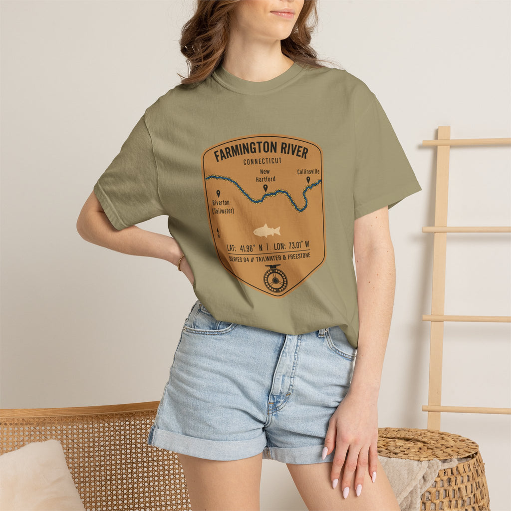 Farmington River Fishing Map T-Shirt | River Map, Trout Graphic