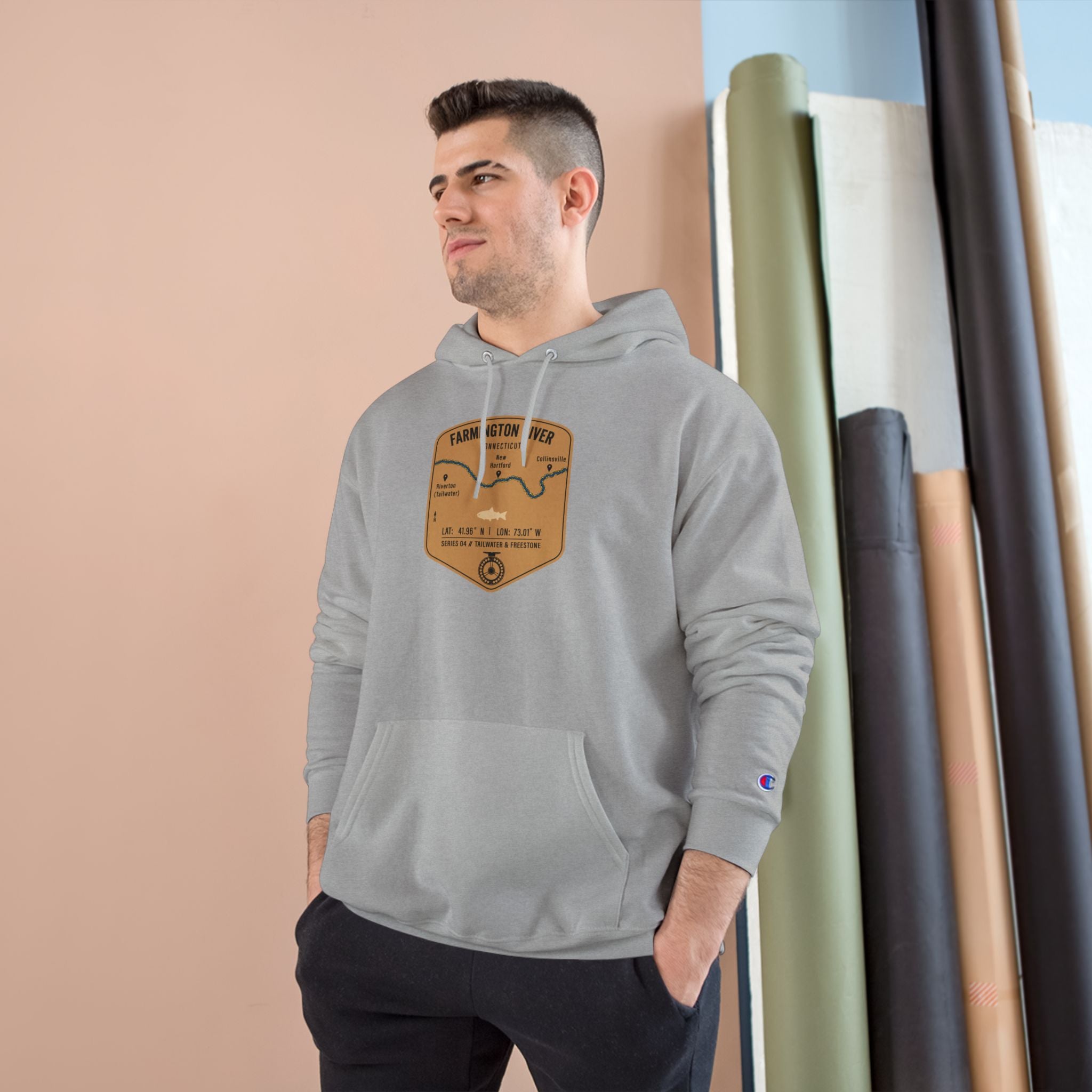 Farmington River Patch Graphic Hoodie | Outdoor Adventure