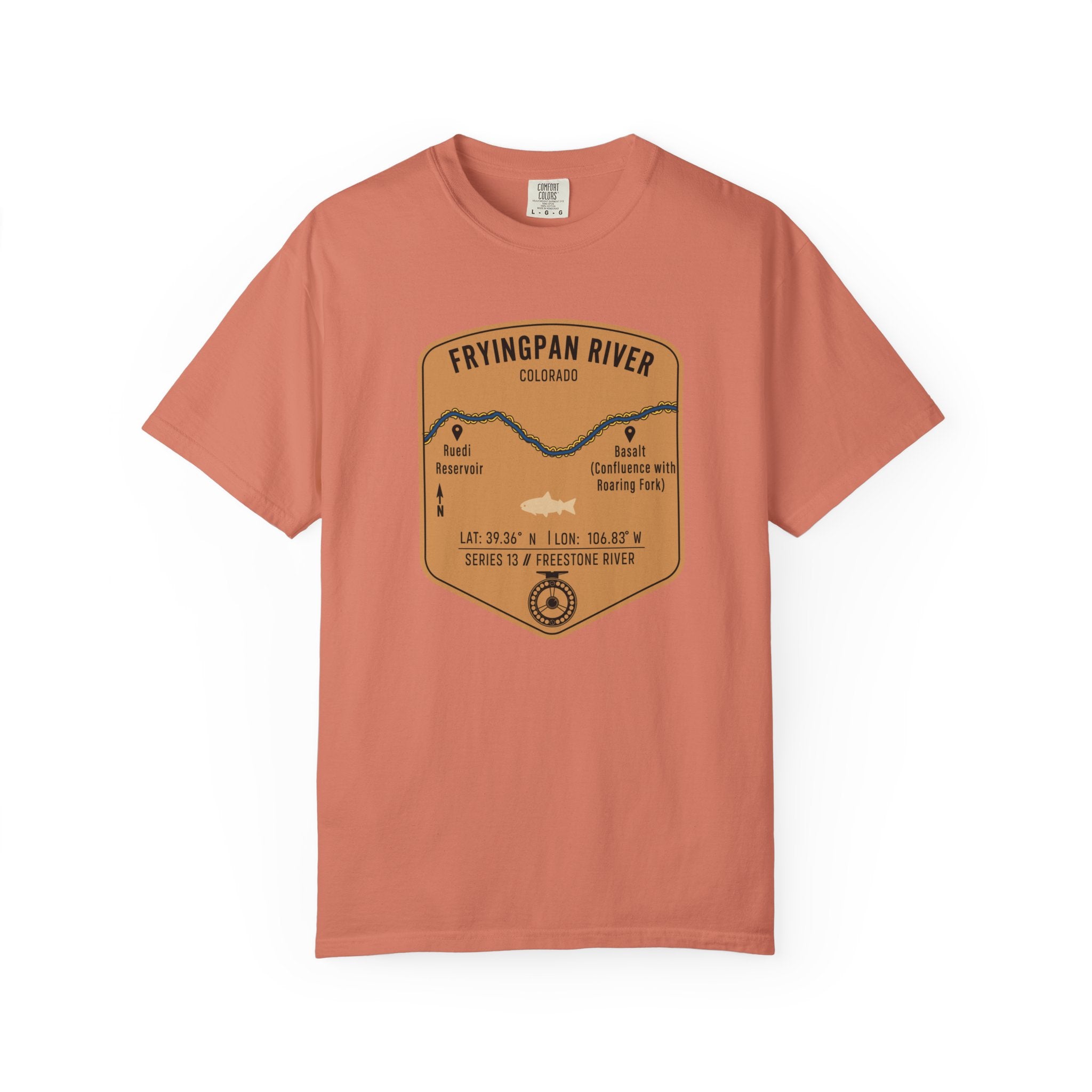 Fryingpan River Fishing Map T-Shirt | River Map, Trout Graphic
