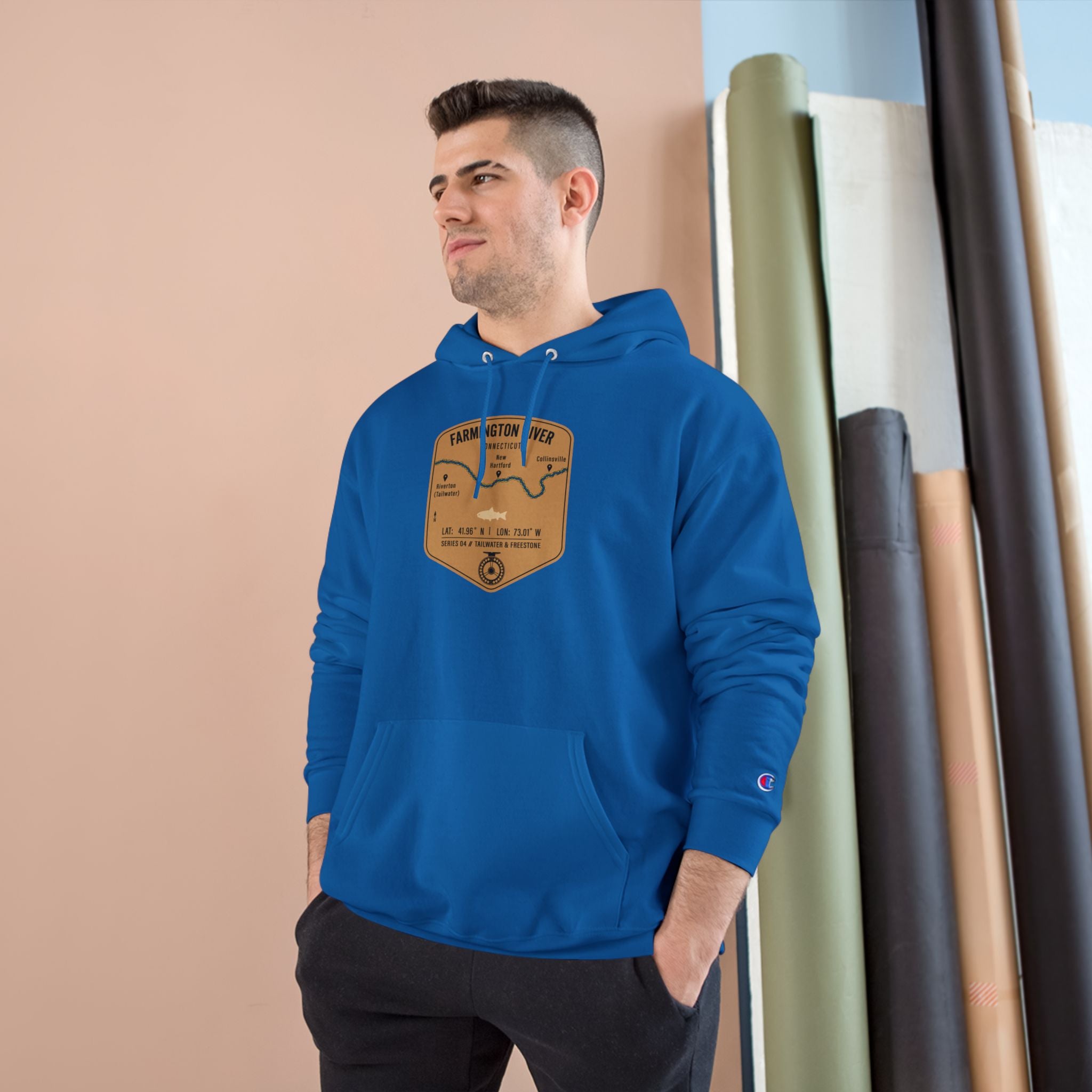 Farmington River Patch Graphic Hoodie | Outdoor Adventure